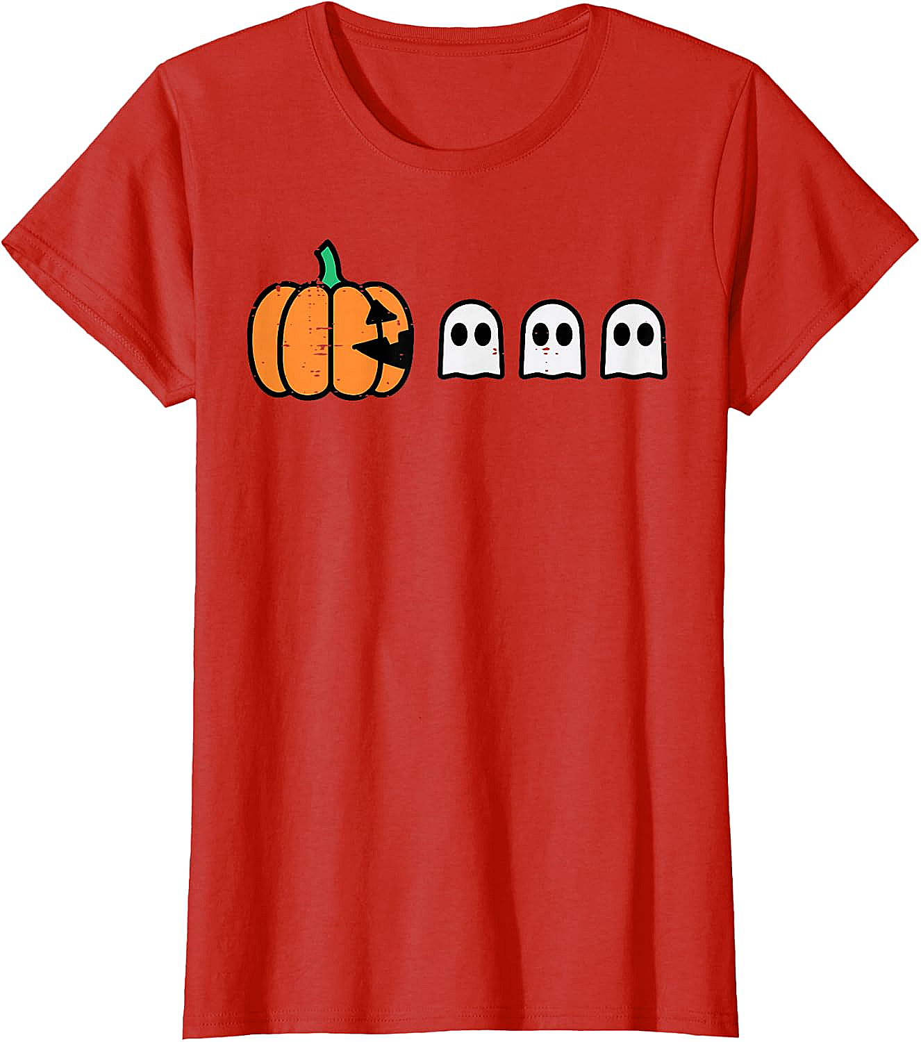 Halloween Gamer Pumpkin Eating Ghost Funny T-Shirt