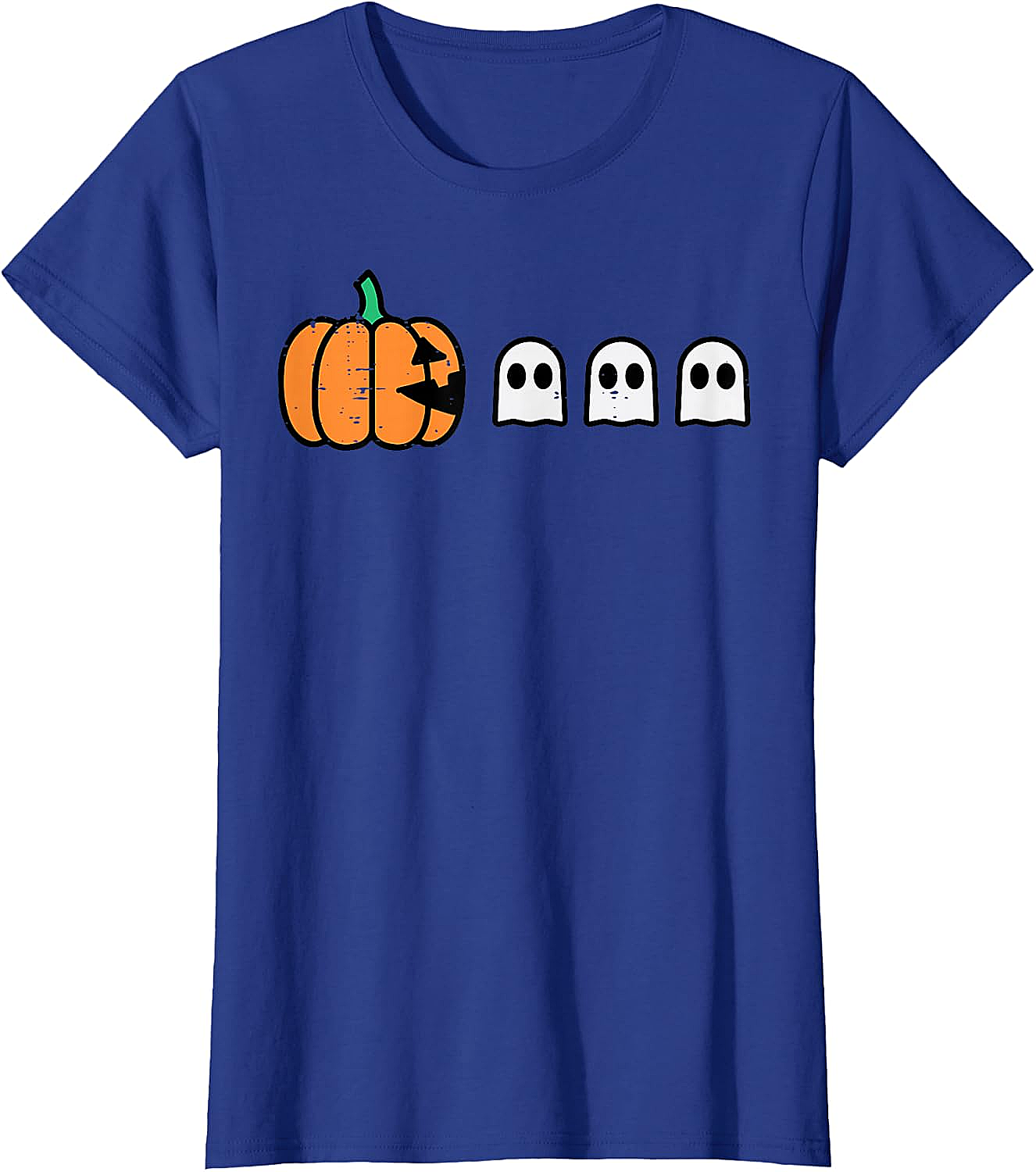 Halloween Gamer Pumpkin Eating Ghost Funny T-Shirt