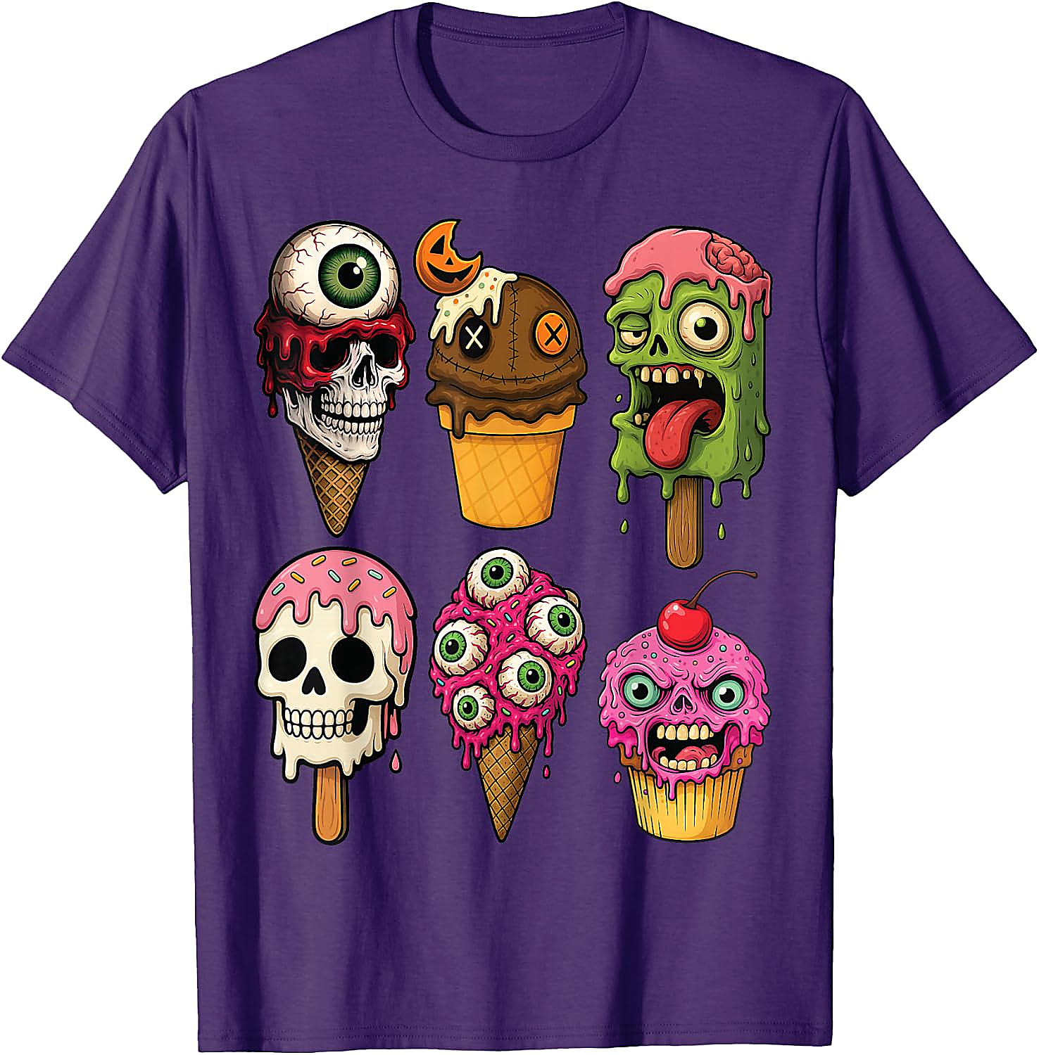 Halloween Ice Cream Monsters T-Shirt | Funny Horror Tee