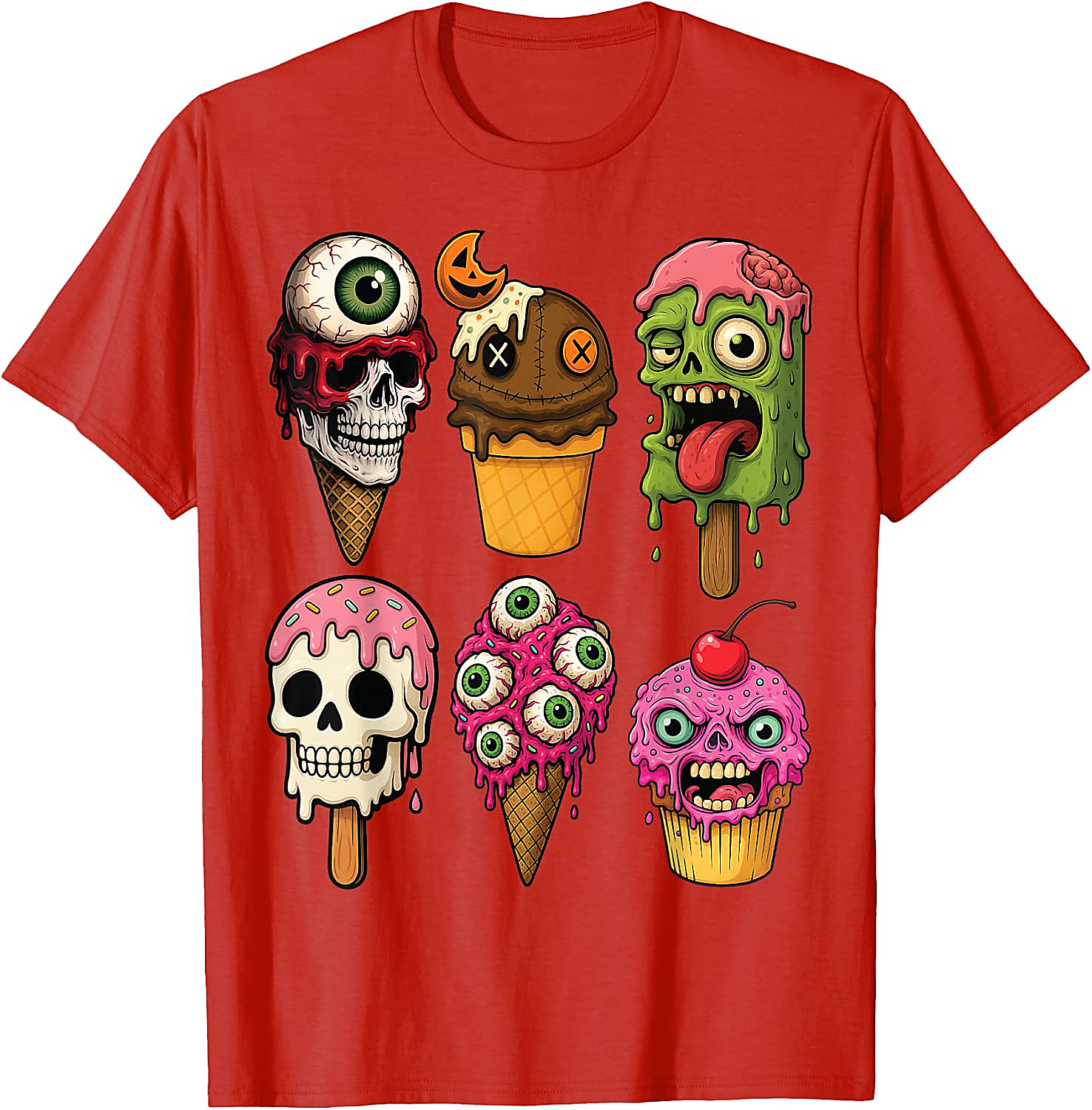 Halloween Ice Cream Monsters T-Shirt | Funny Horror Tee