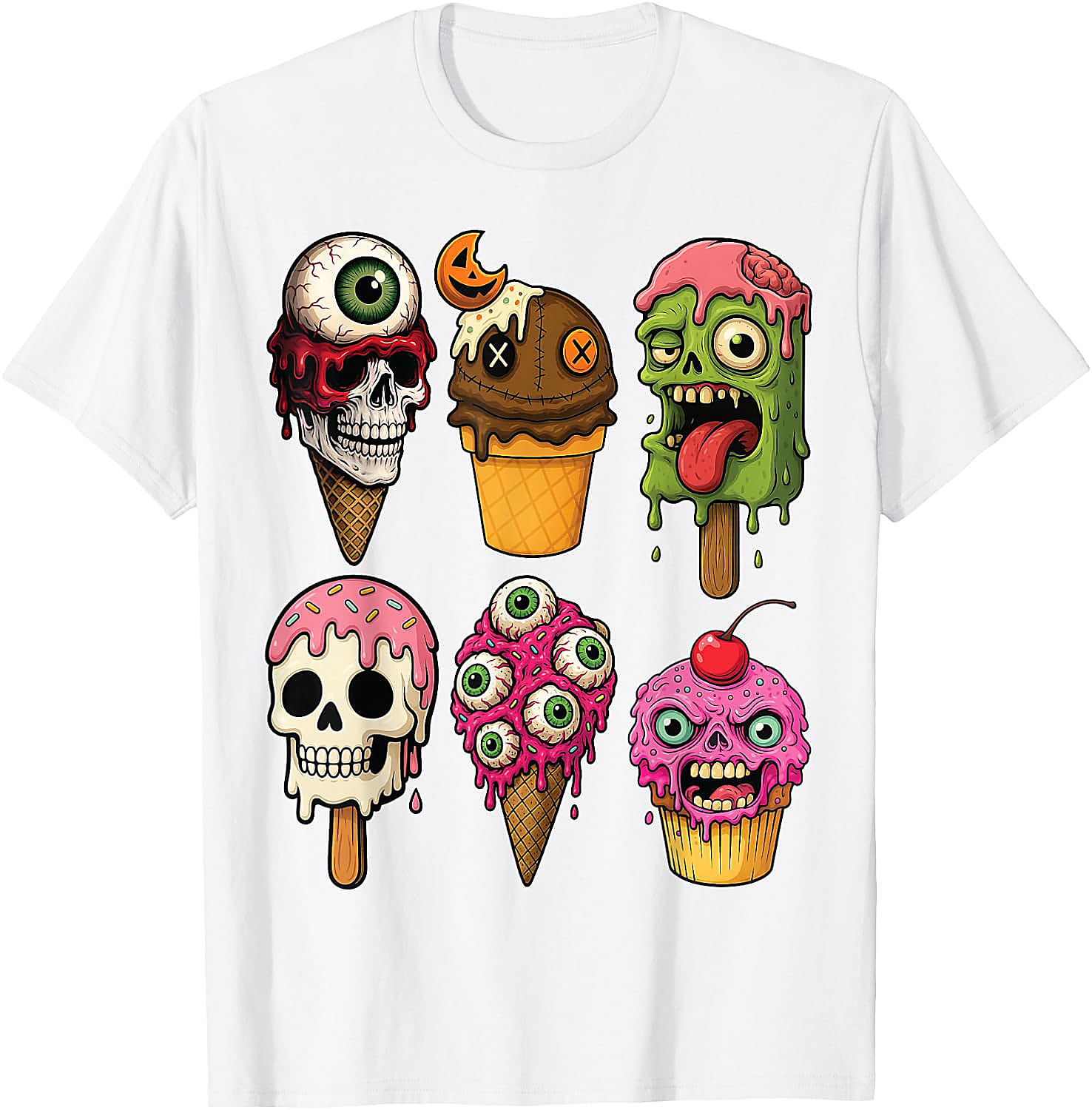 Halloween Ice Cream Monsters T-Shirt | Funny Horror Tee