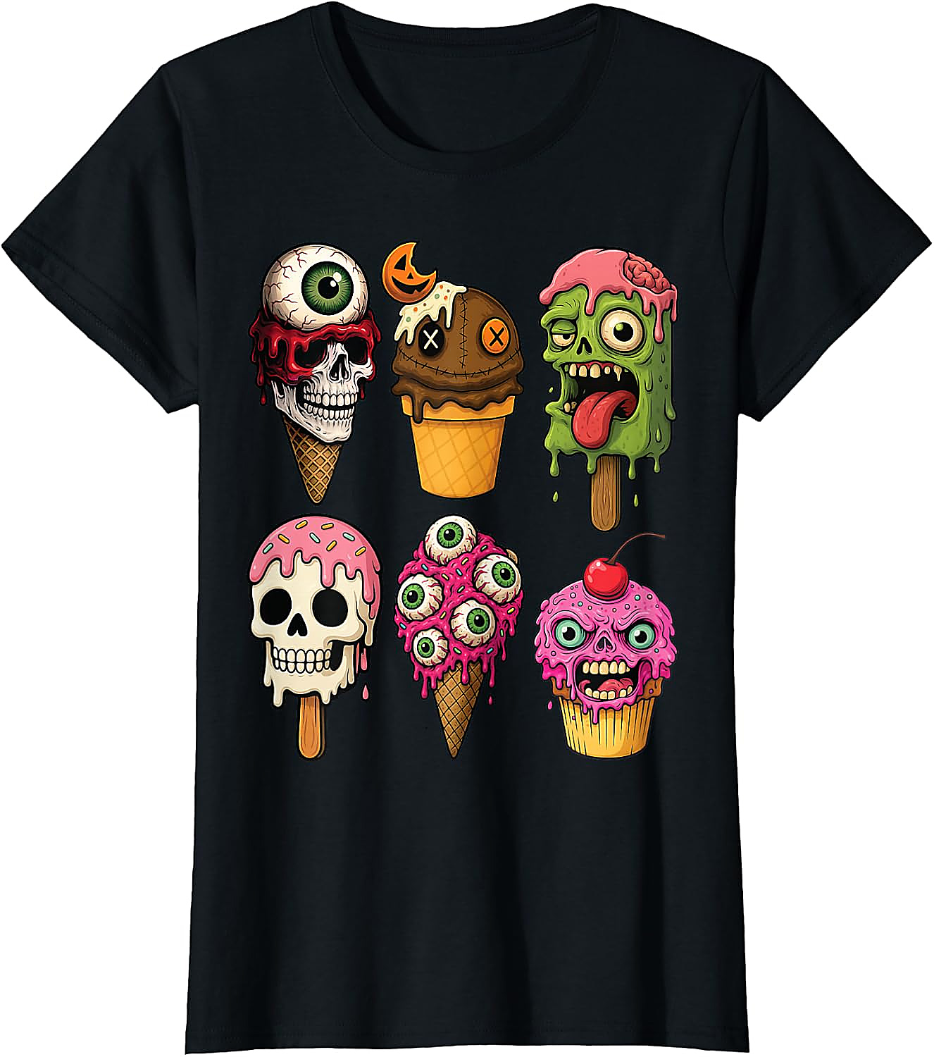 Halloween Ice Cream Monsters T-Shirt | Funny Horror Tee