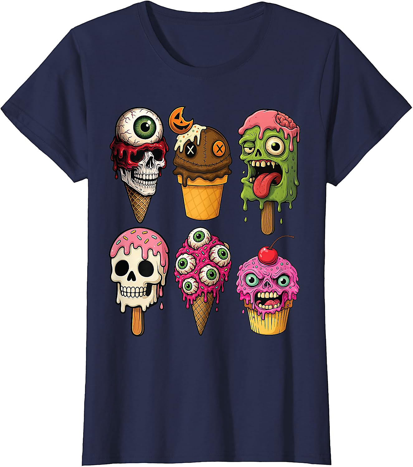 Halloween Ice Cream Monsters T-Shirt | Funny Horror Tee