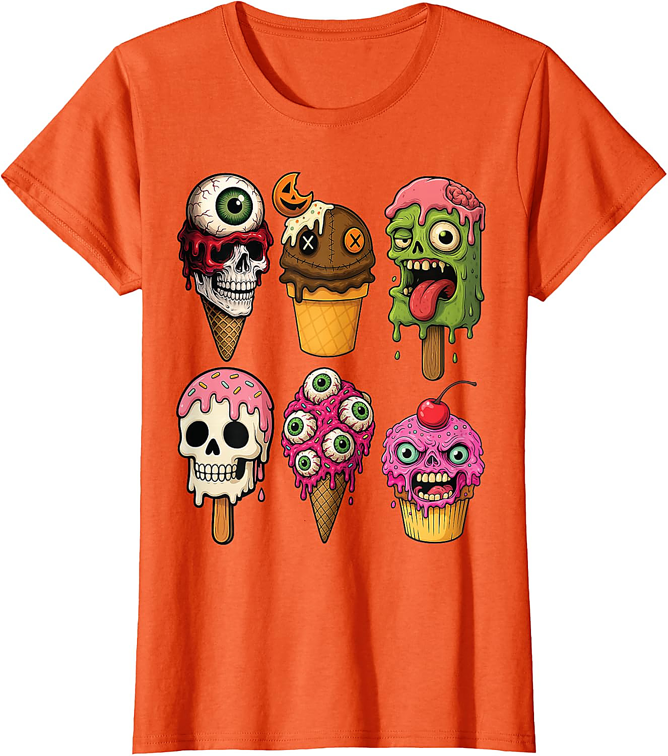 Halloween Ice Cream Monsters T-Shirt | Funny Horror Tee