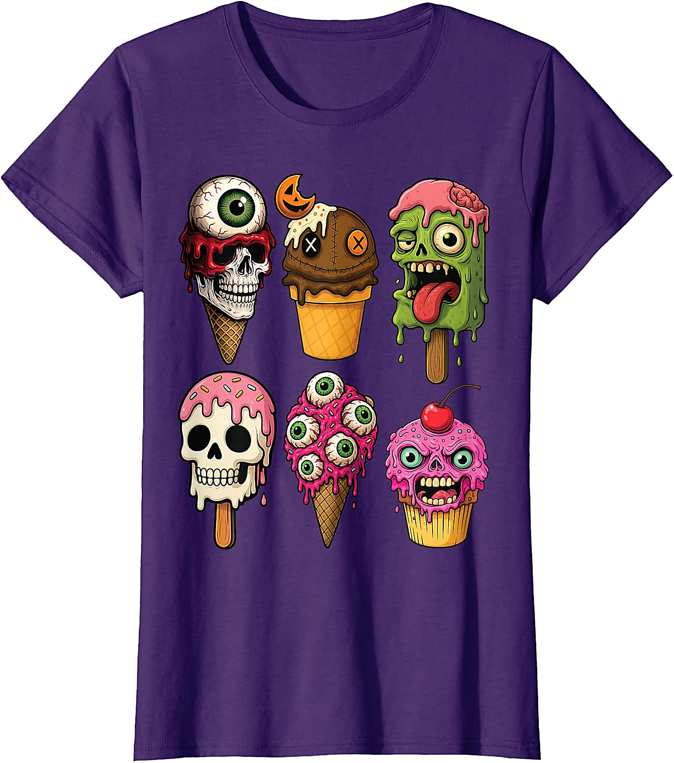 Halloween Ice Cream Monsters T-Shirt | Funny Horror Tee