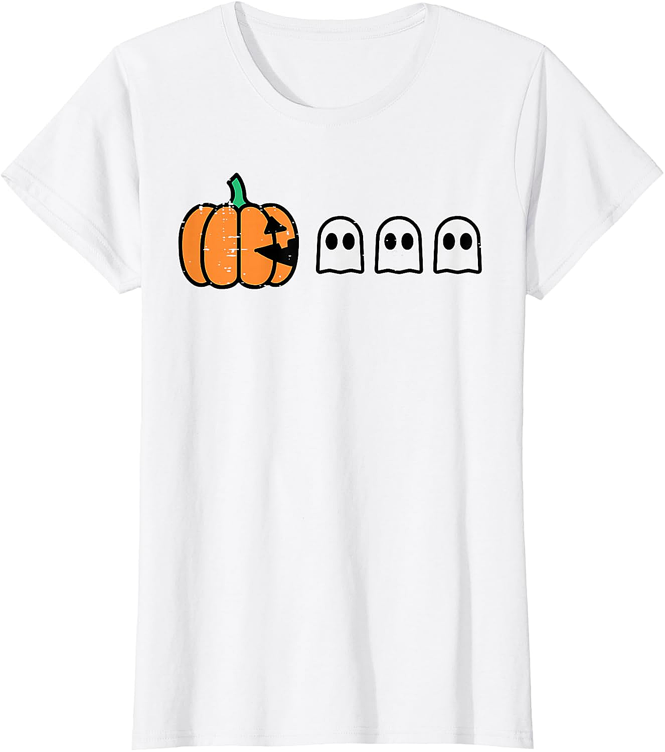 Halloween Gamer Pumpkin Eating Ghost Funny T-Shirt
