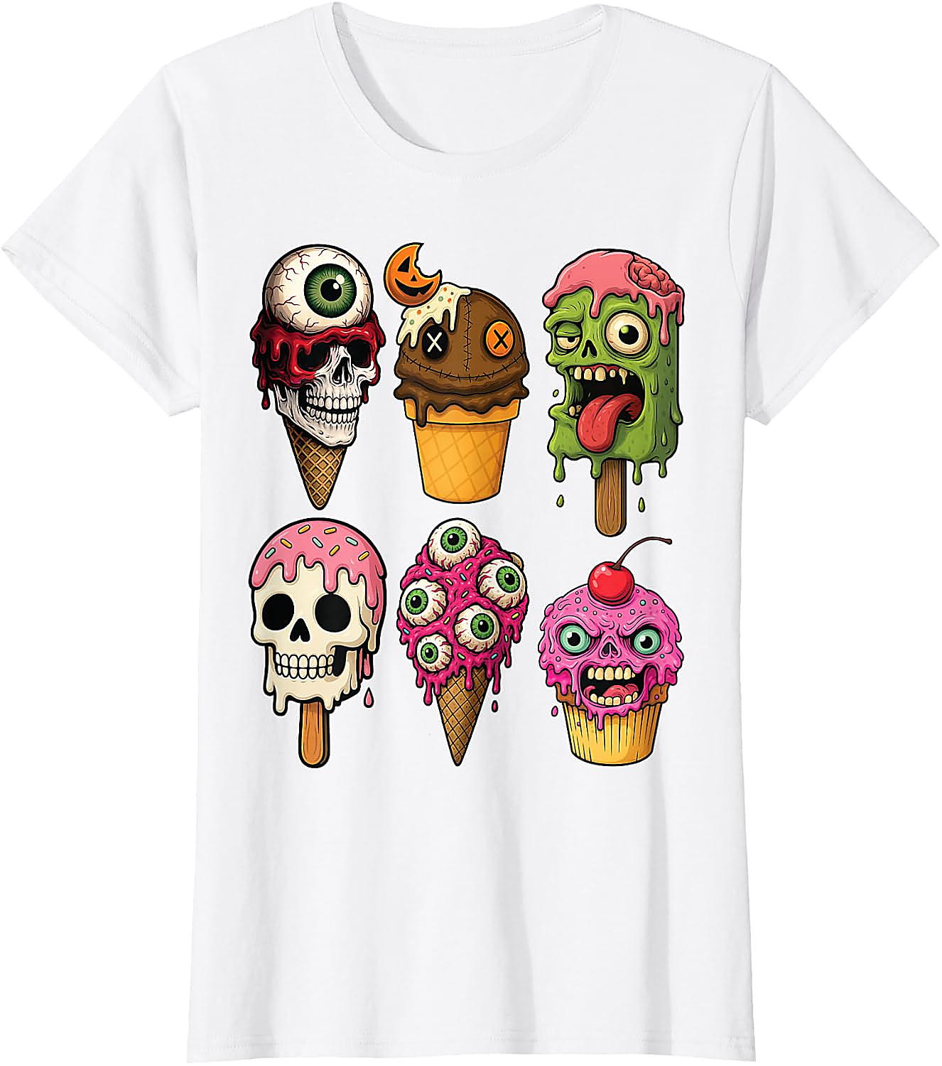 Halloween Ice Cream Monsters T-Shirt | Funny Horror Tee