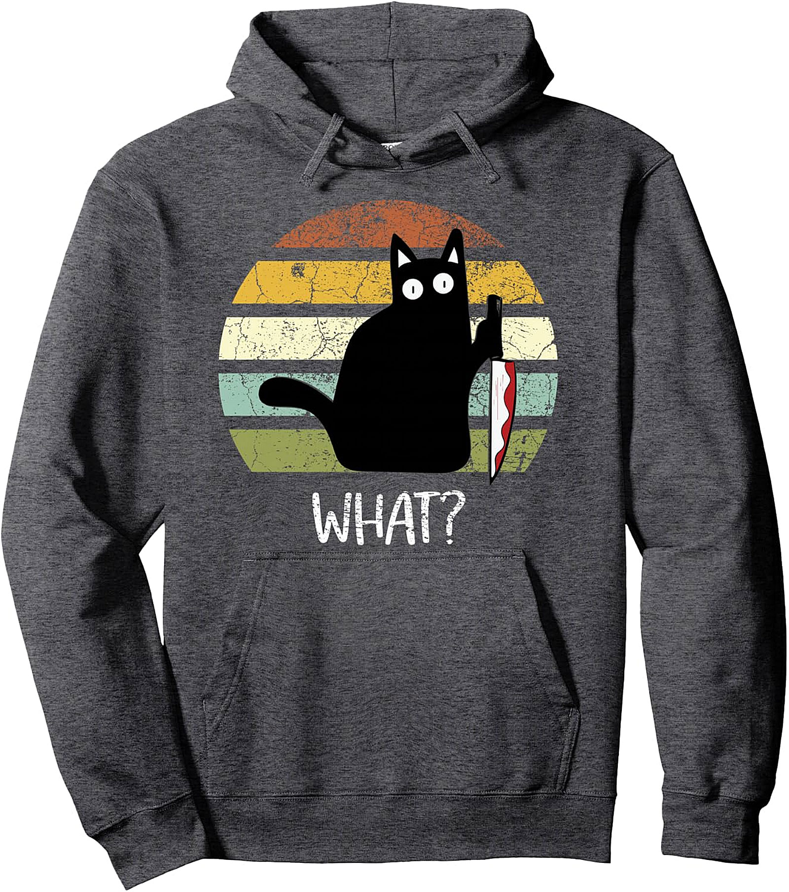 Cat What? Funny Black Cat Knife Pullover Hoodie | Shop Now