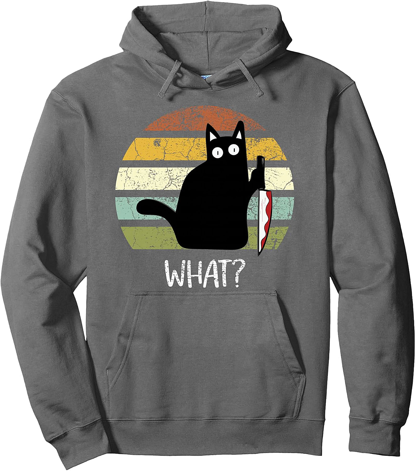 Cat What? Funny Black Cat Knife Pullover Hoodie | Shop Now