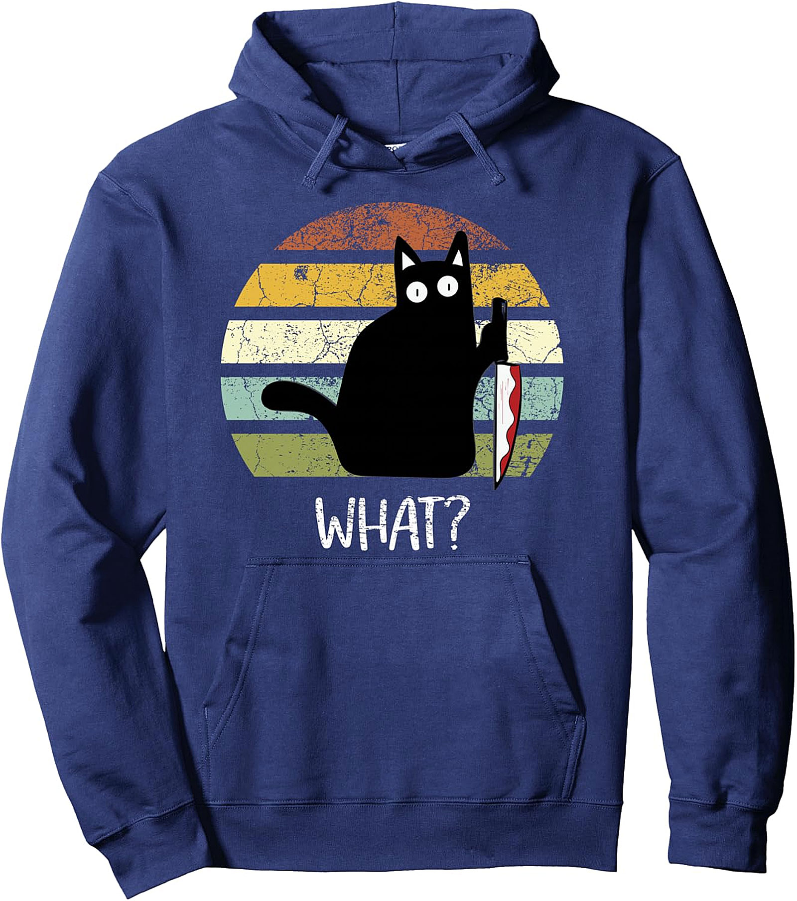 Cat What? Funny Black Cat Knife Pullover Hoodie | Shop Now