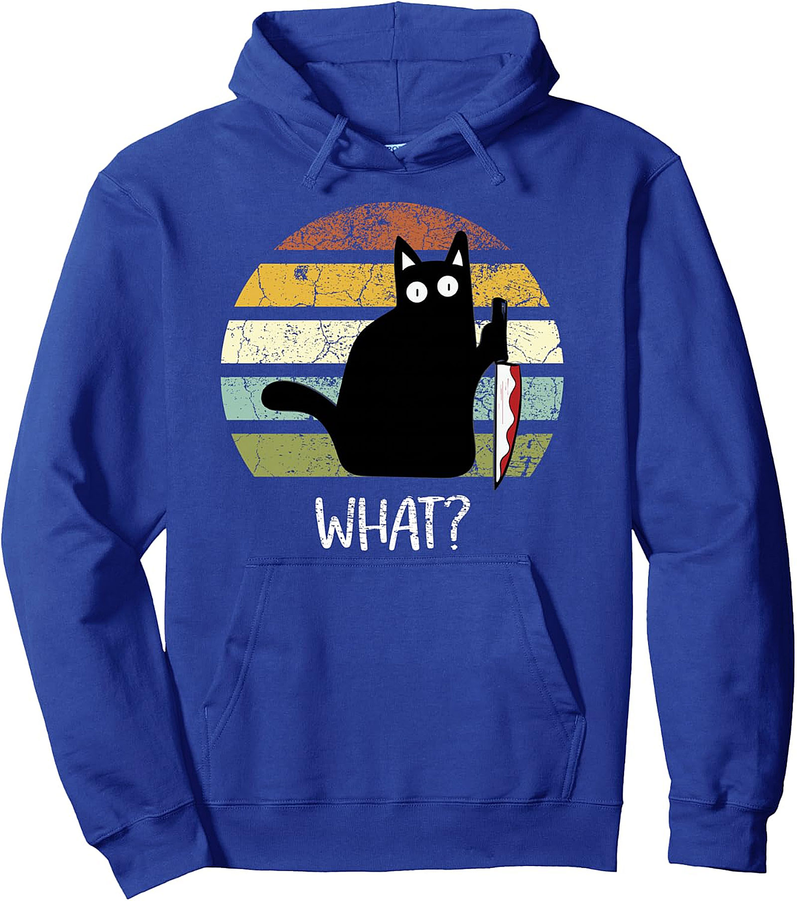Cat What? Funny Black Cat Knife Pullover Hoodie | Shop Now