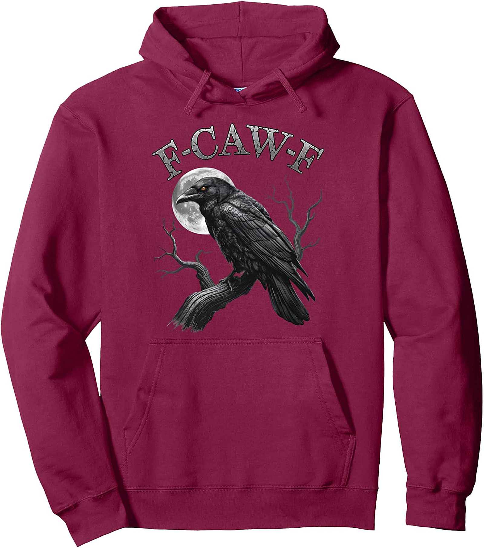 F-Caw-F Black Crow Moon Dark Humor Pullover Hoodie