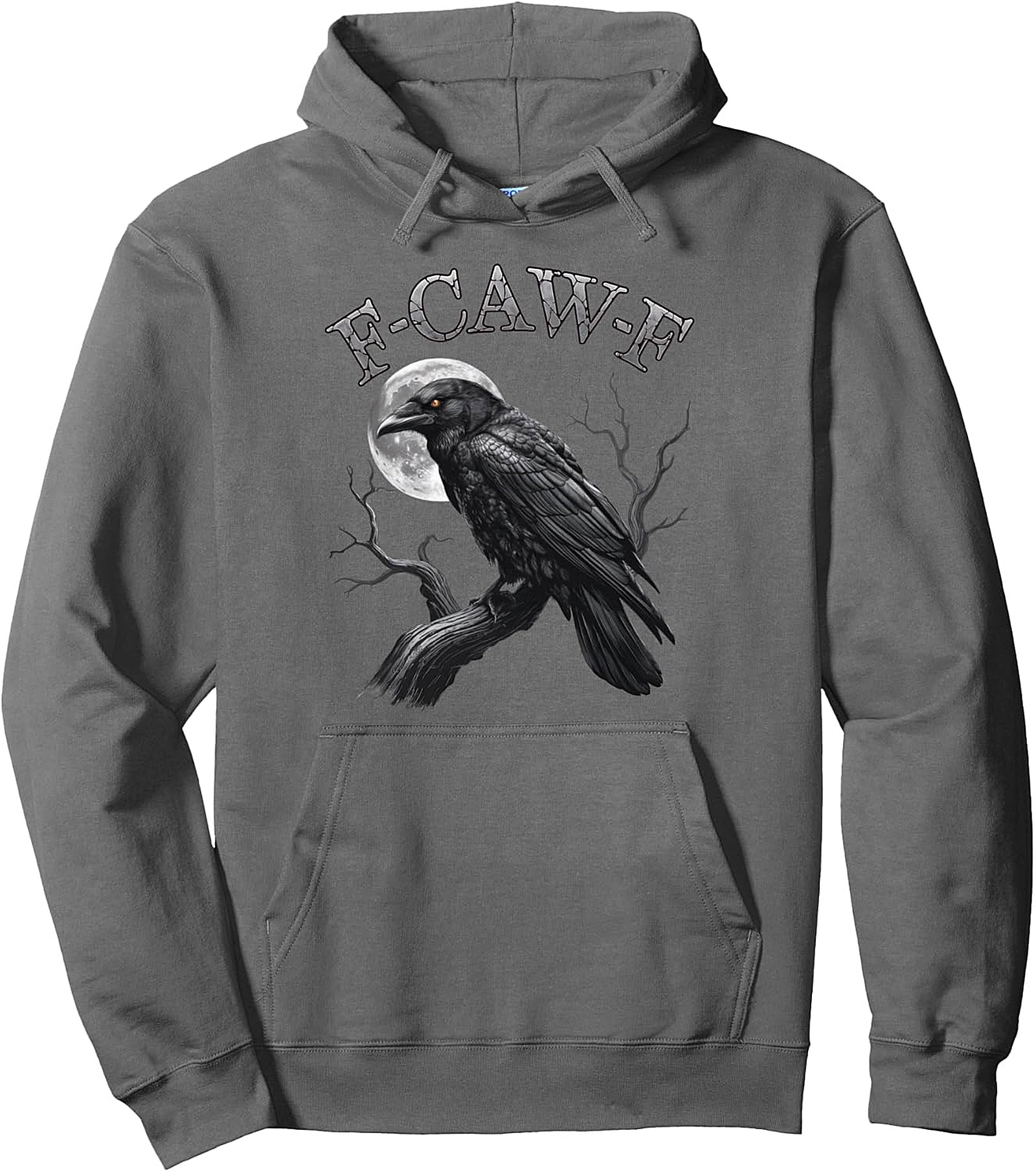 F-Caw-F Black Crow Moon Dark Humor Pullover Hoodie