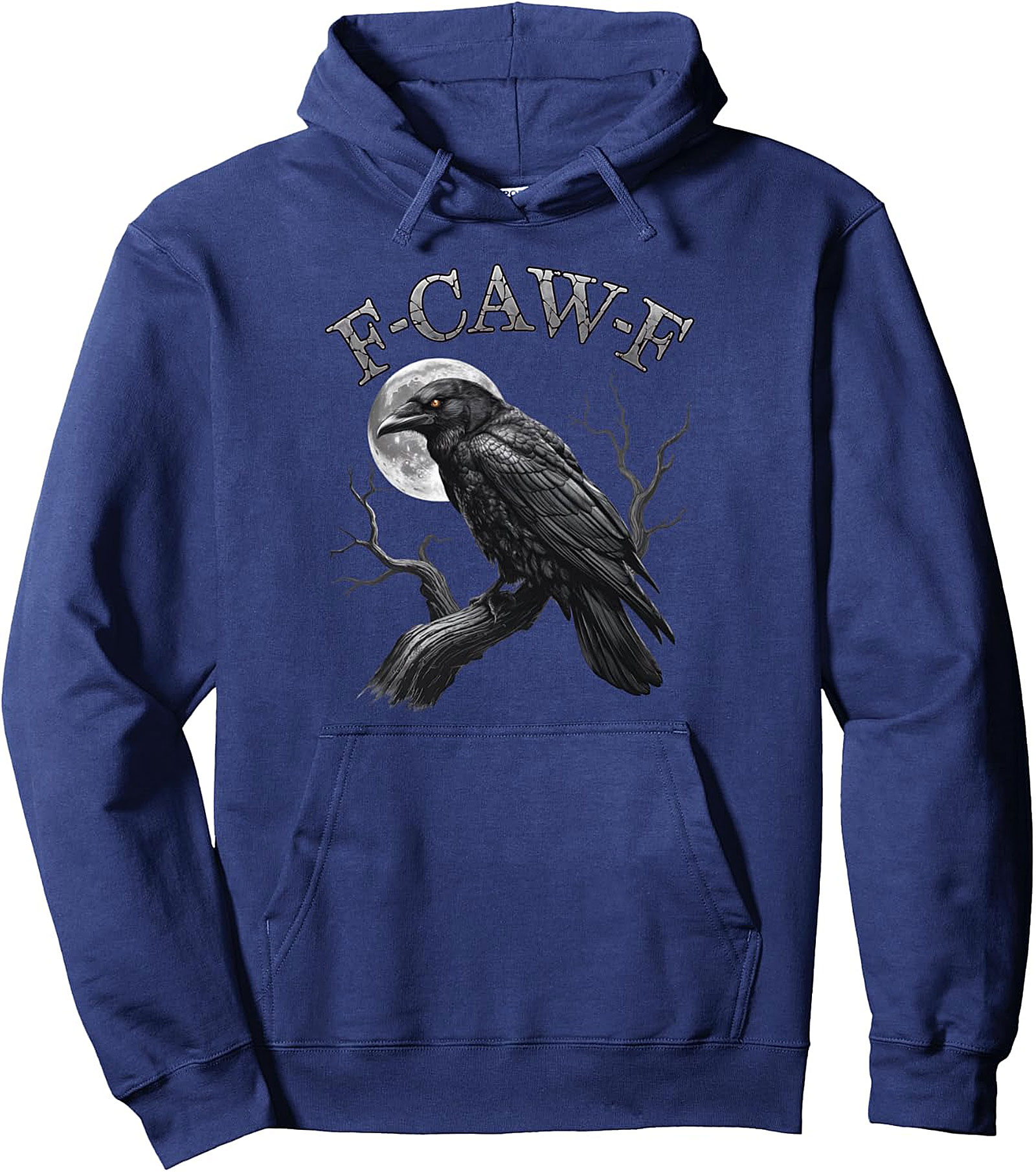 F-Caw-F Black Crow Moon Dark Humor Pullover Hoodie