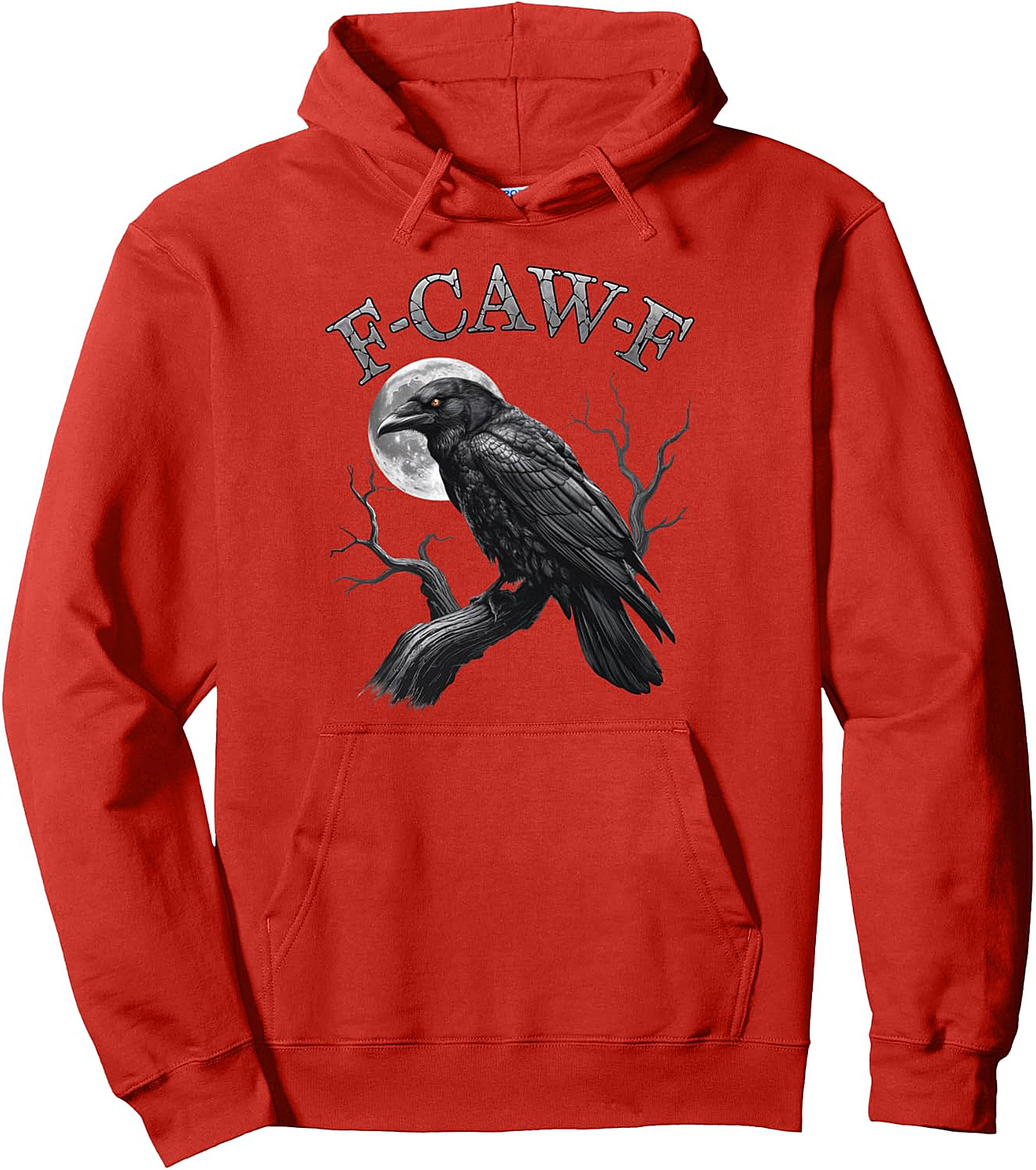 F-Caw-F Black Crow Moon Dark Humor Pullover Hoodie