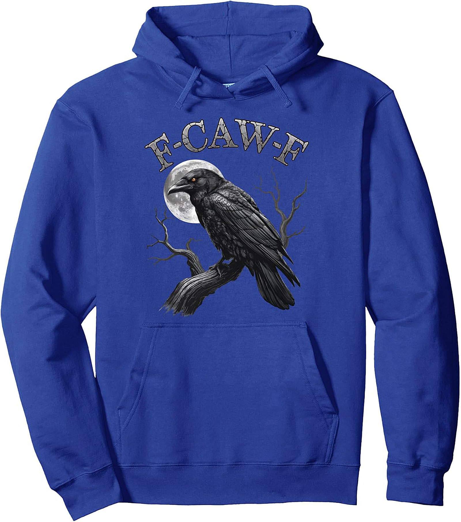 F-Caw-F Black Crow Moon Dark Humor Pullover Hoodie