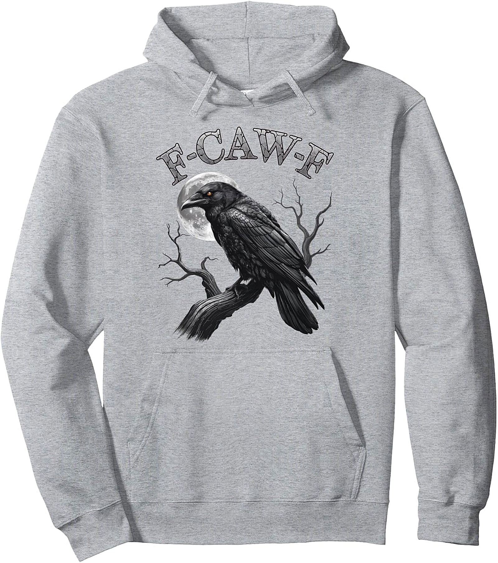 F-Caw-F Black Crow Moon Dark Humor Pullover Hoodie