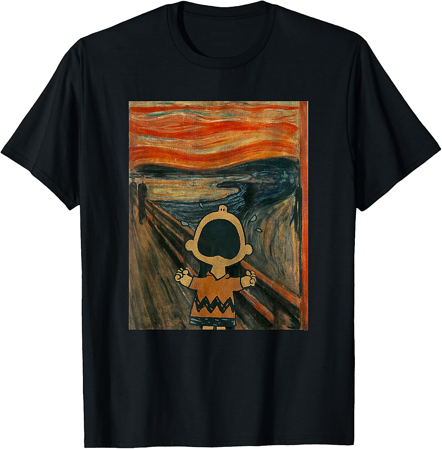 Peanuts Charlie Brown Scream Artsy T-Shirt Funny Tee