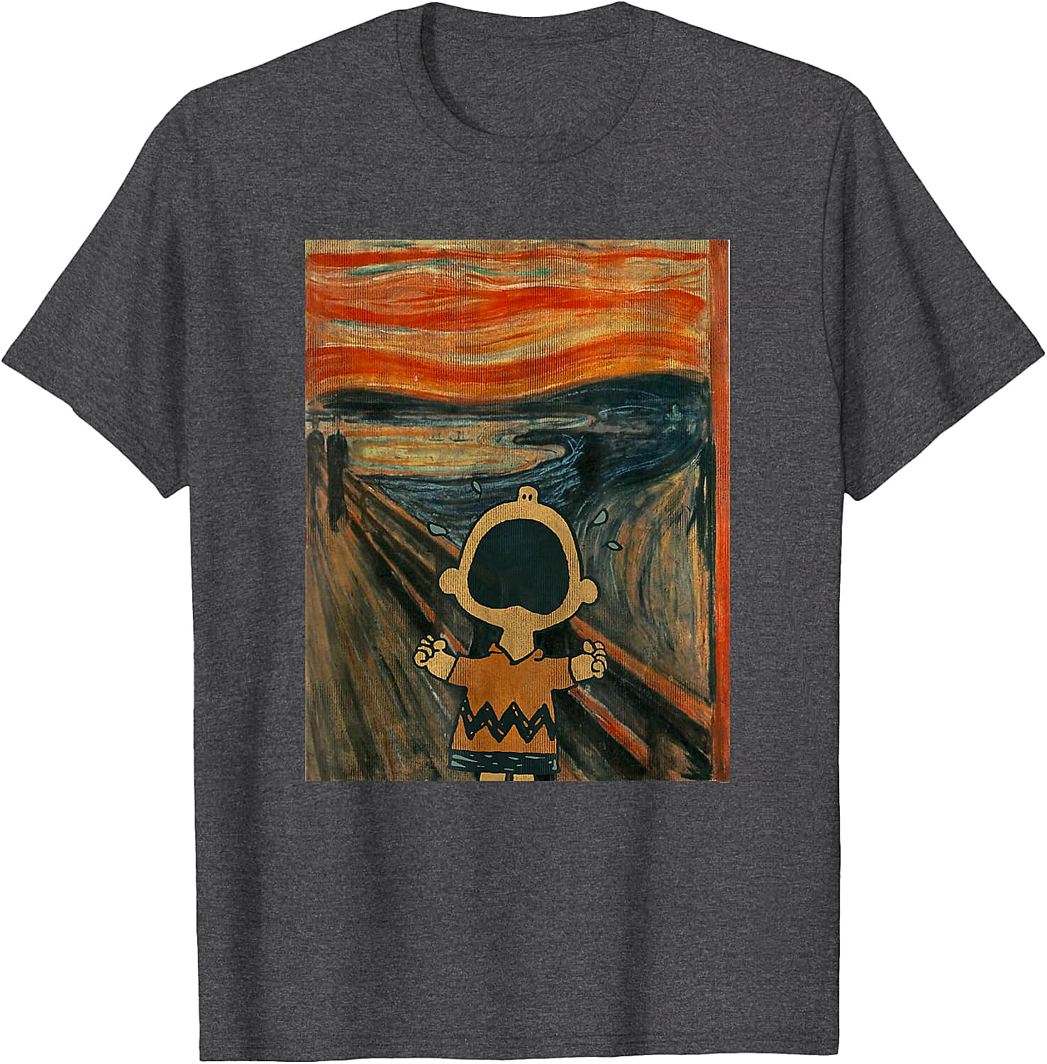 Peanuts Charlie Brown Scream Artsy T-Shirt Funny Tee