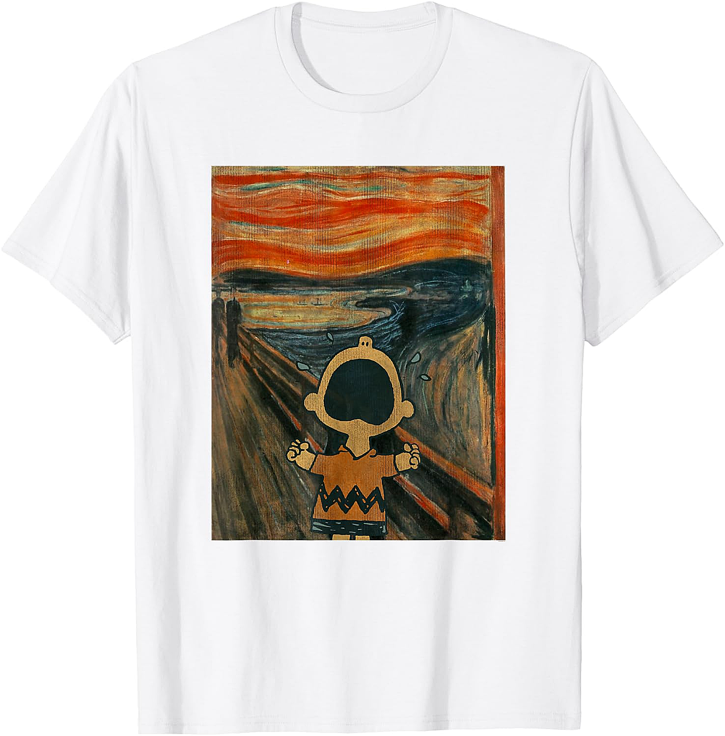 Peanuts Charlie Brown Scream Artsy T-Shirt Funny Tee