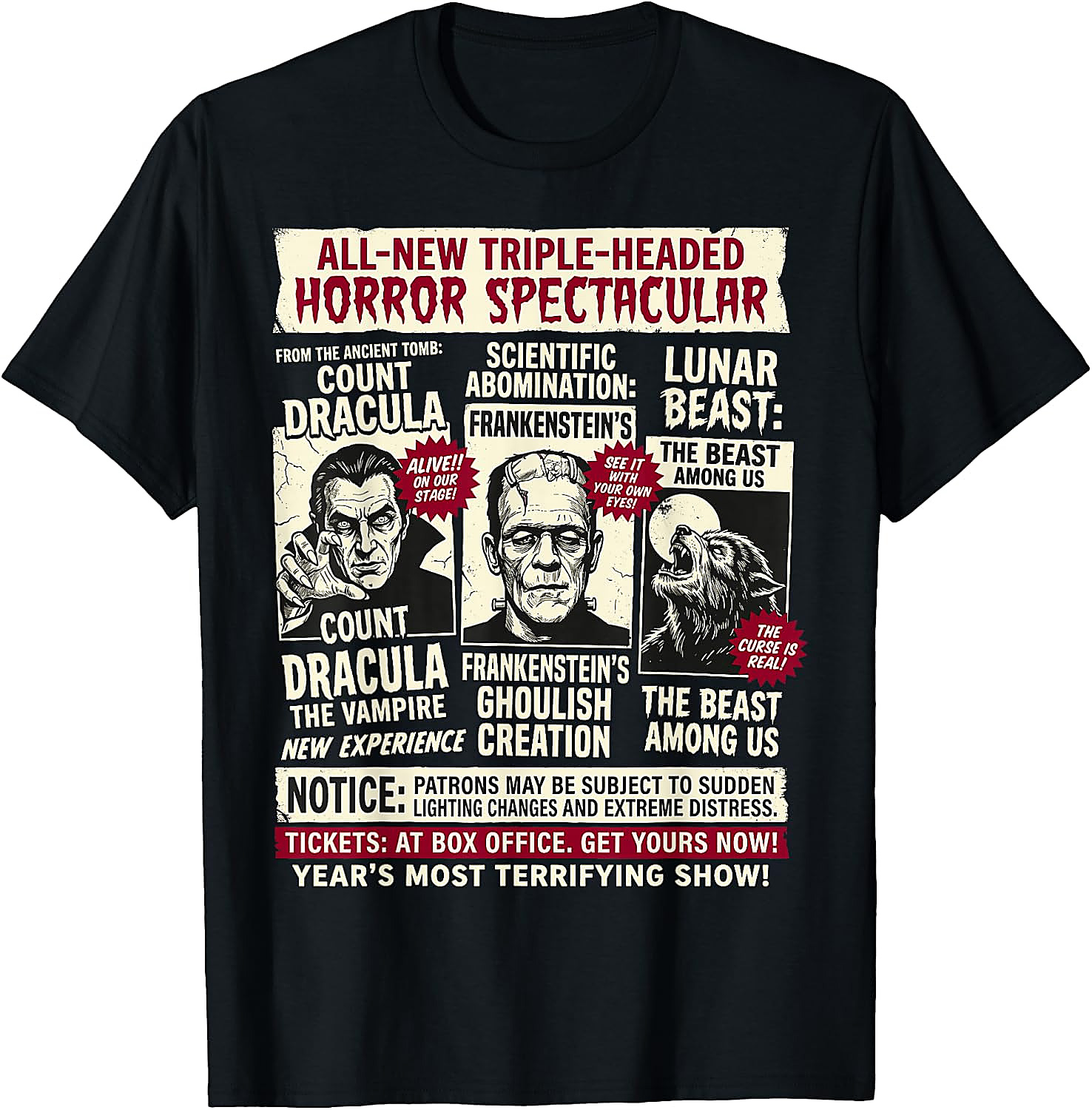 Vintage Horror Monsters Halloween T-Shirt