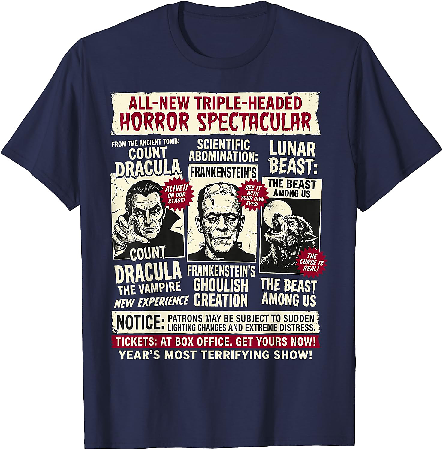 Vintage Horror Monsters Halloween T-Shirt
