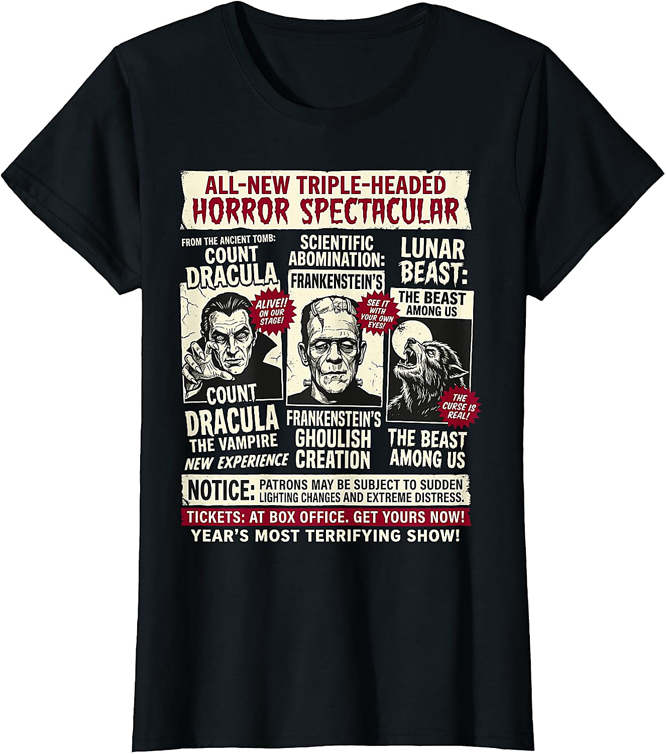 Vintage Horror Monsters Halloween T-Shirt