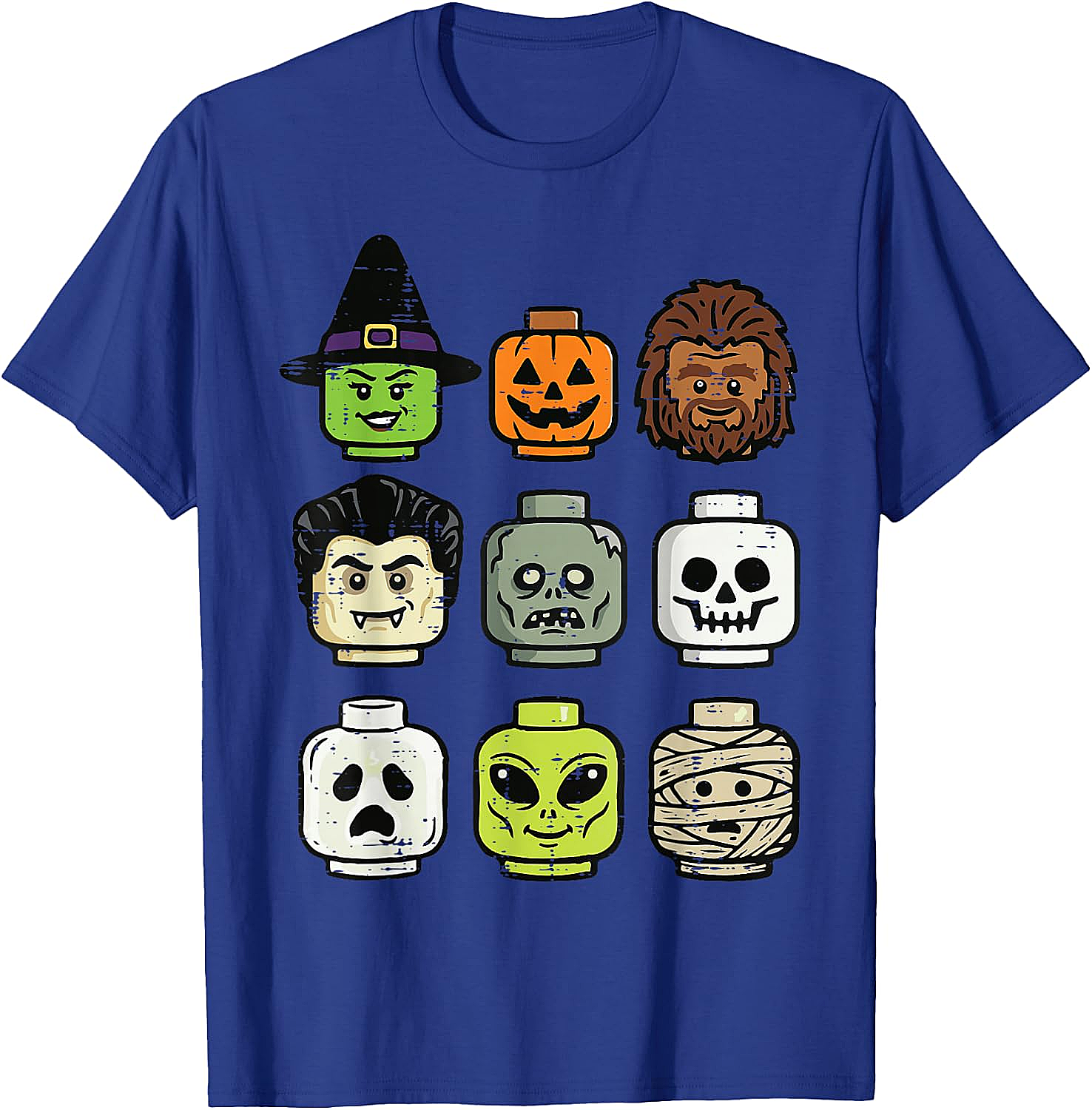 Cute Bricks Halloween Monster Heads T-Shirt 