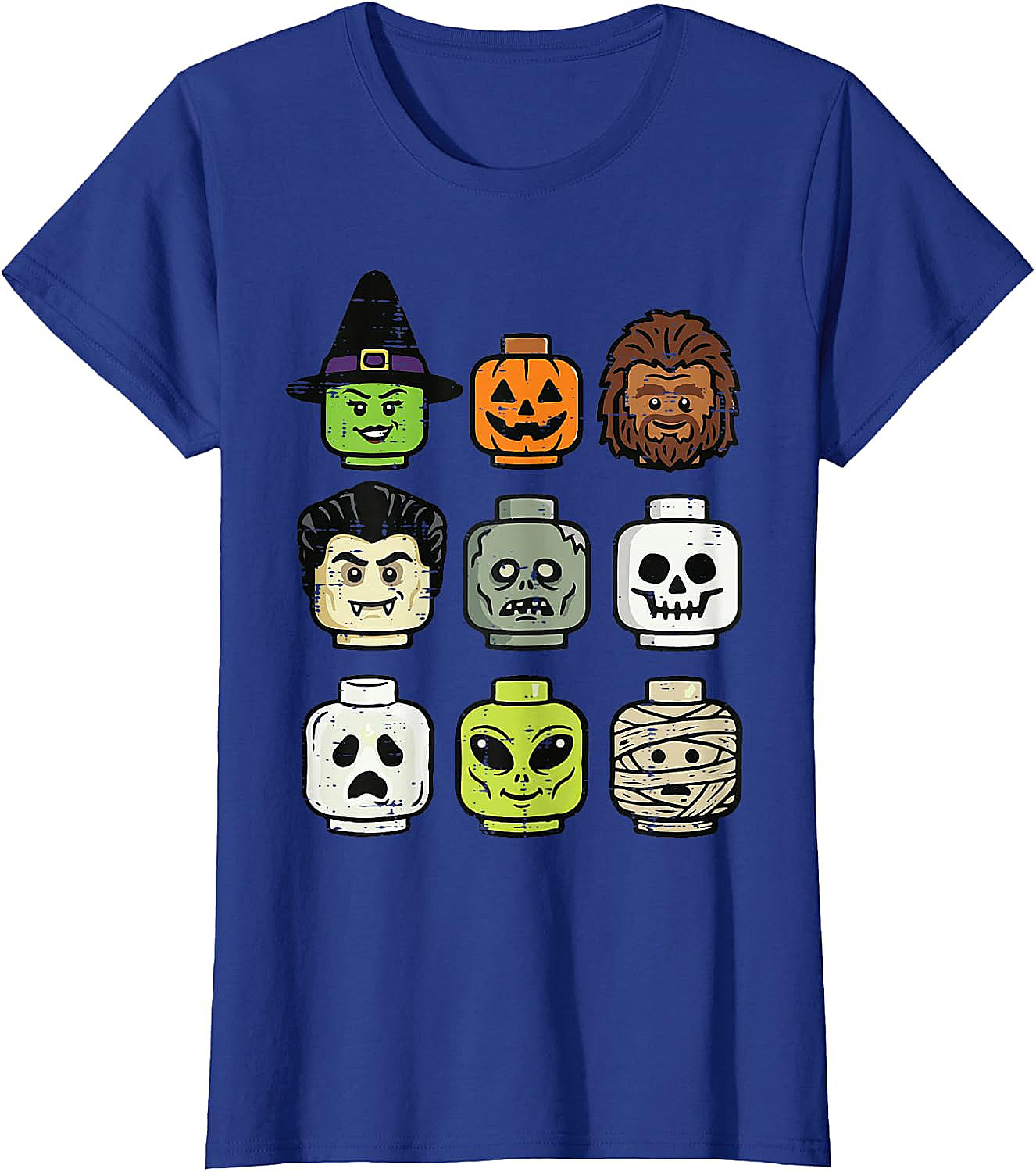 Cute Bricks Halloween Monster Heads T-Shirt 