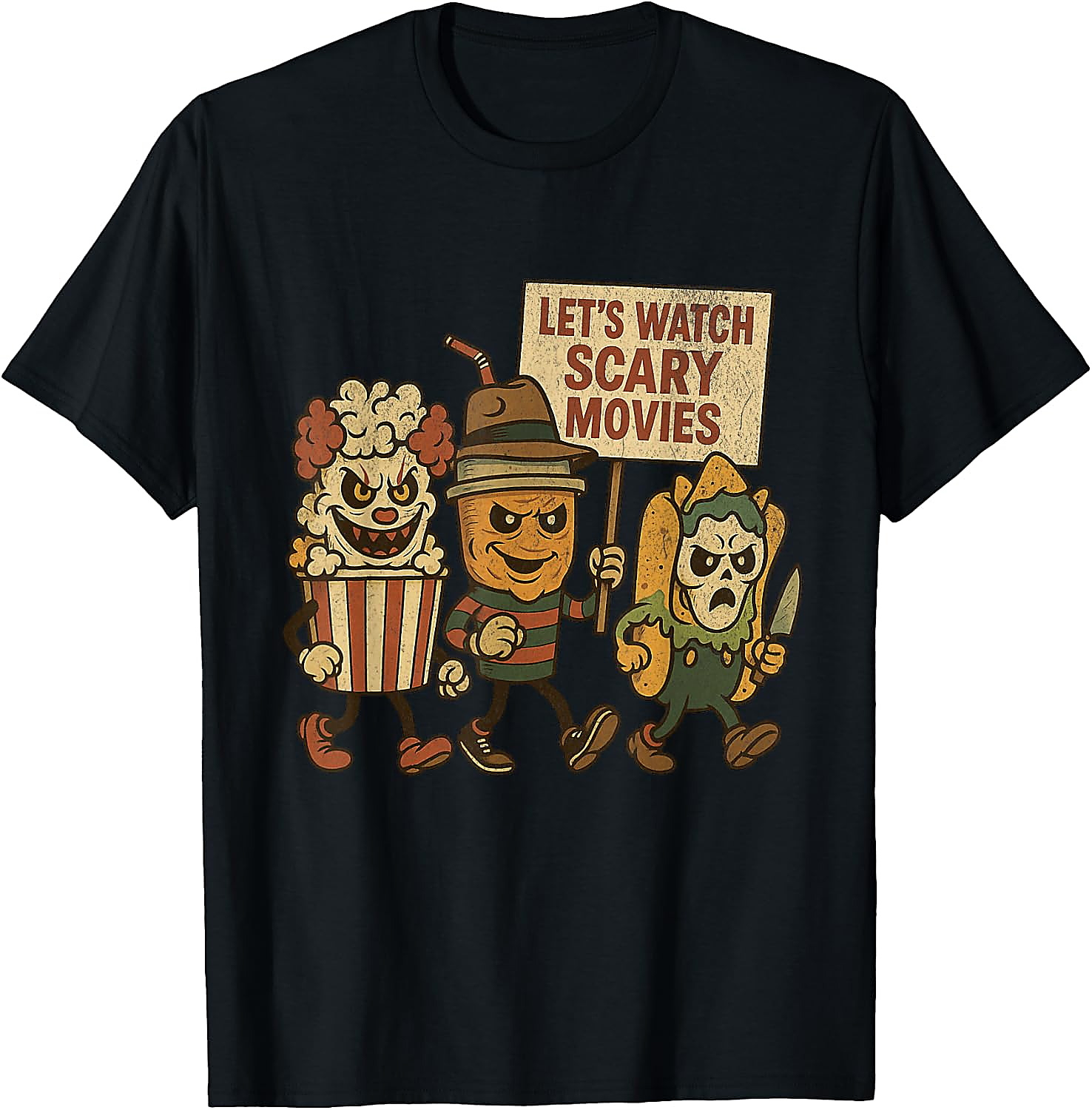 Let's Watch Scary Movies T-Shirt | Funny Horror Fan Tee