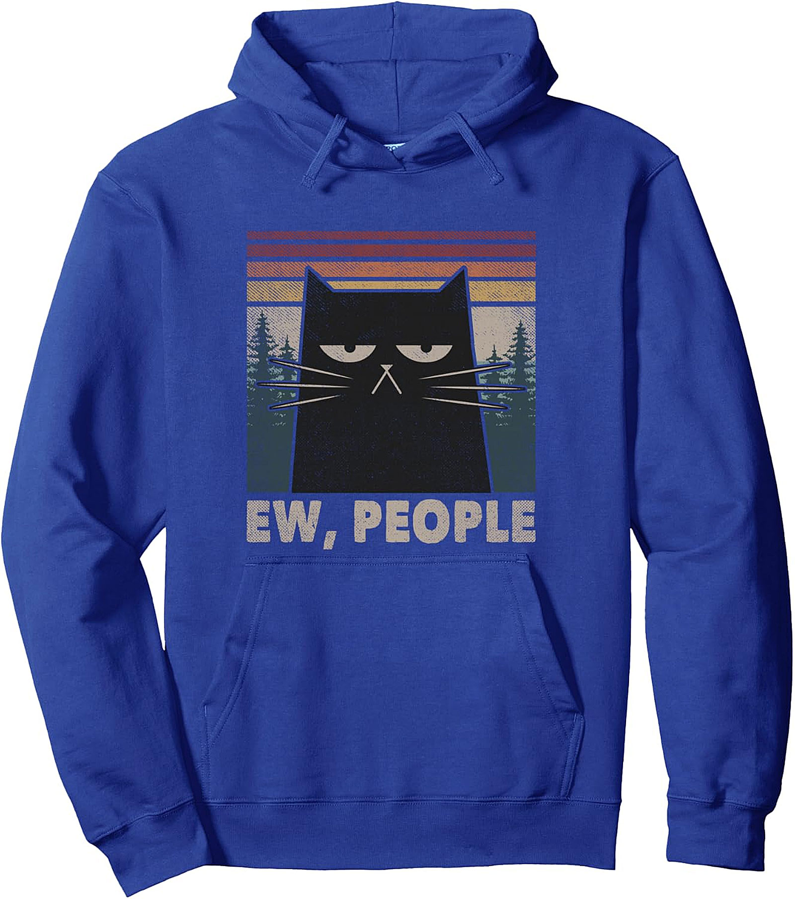 Ew People Black Cat Pullover Hoodie | Funny Introvert