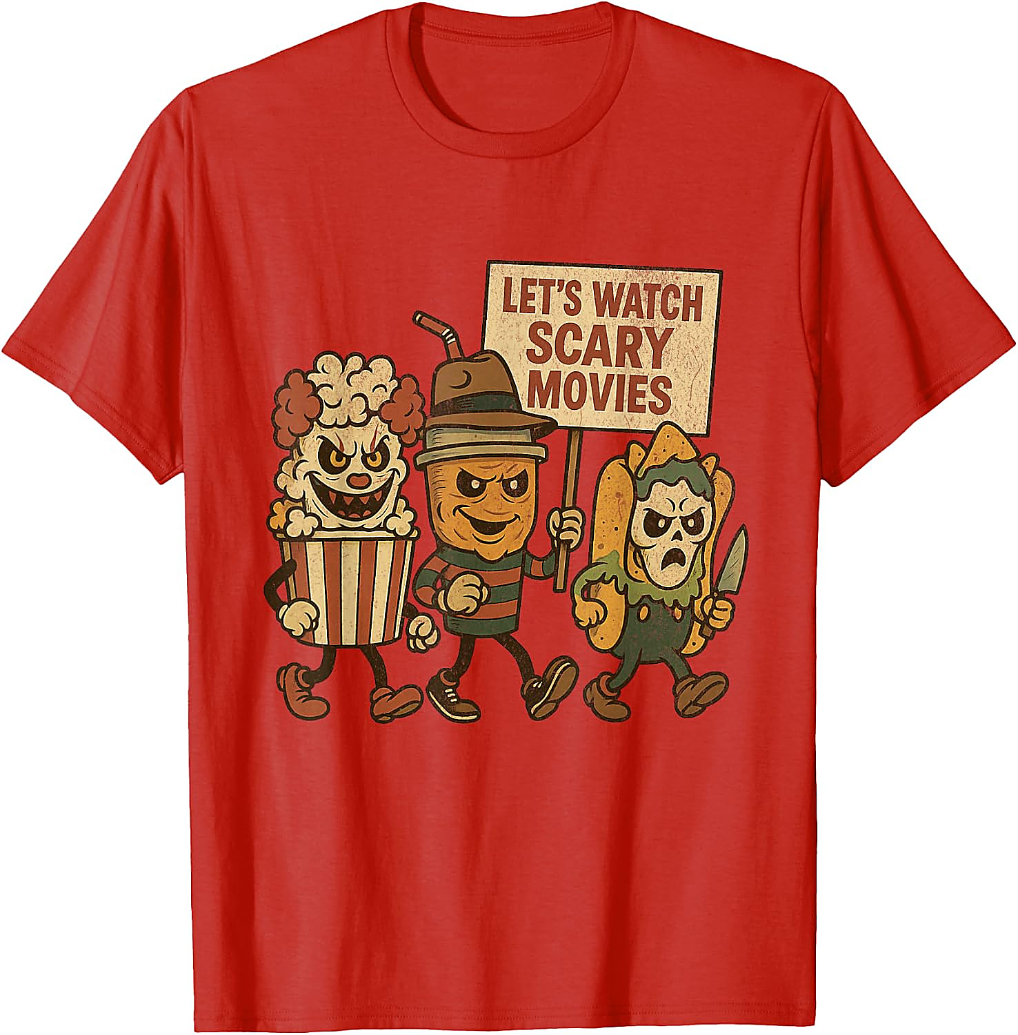 Let's Watch Scary Movies T-Shirt | Funny Horror Fan Tee