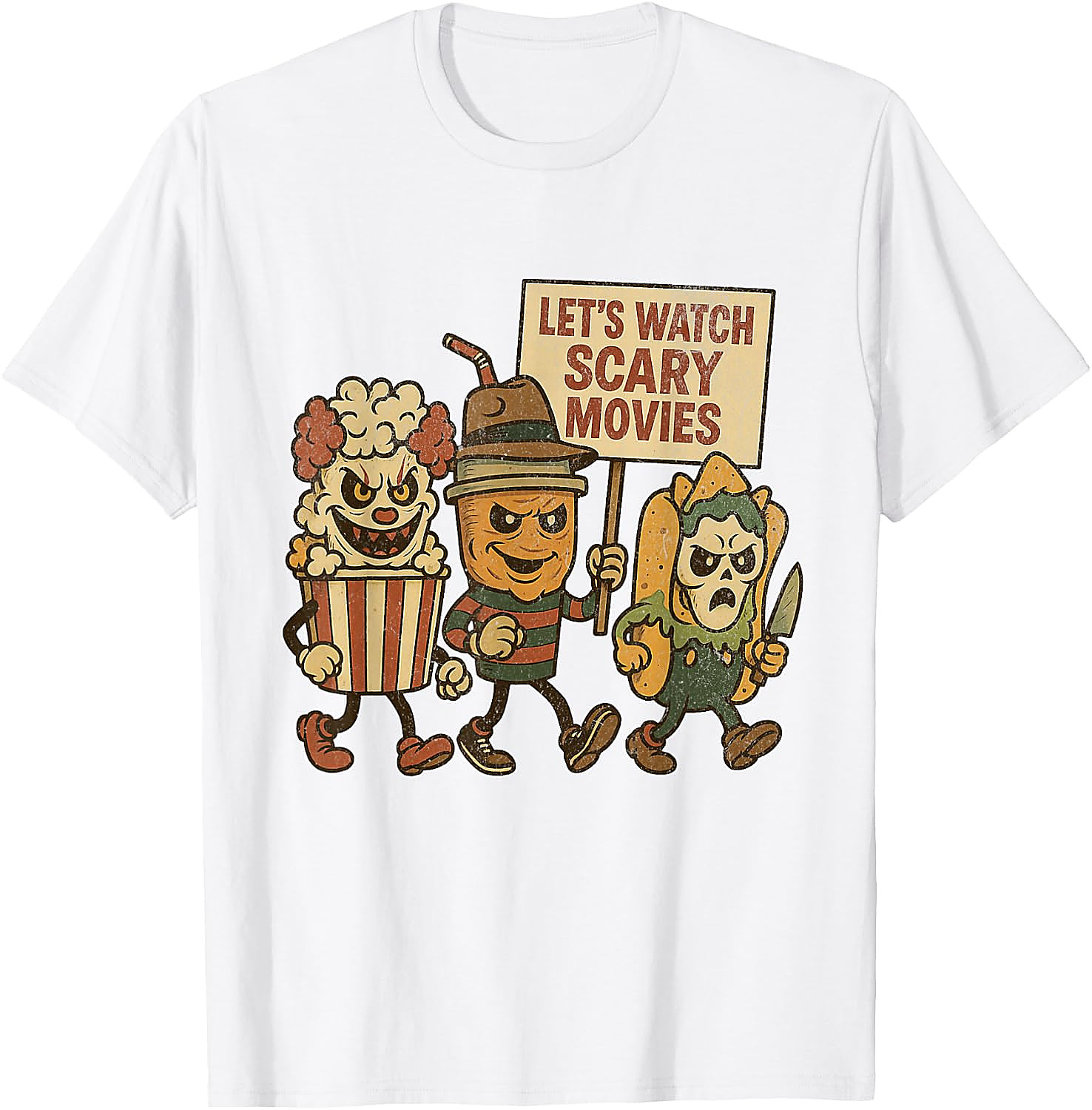 Let's Watch Scary Movies T-Shirt | Funny Horror Fan Tee