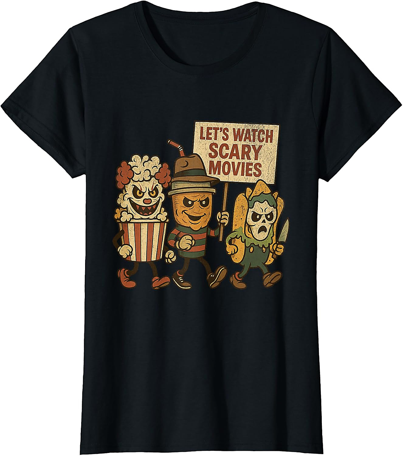 Let's Watch Scary Movies T-Shirt | Funny Horror Fan Tee
