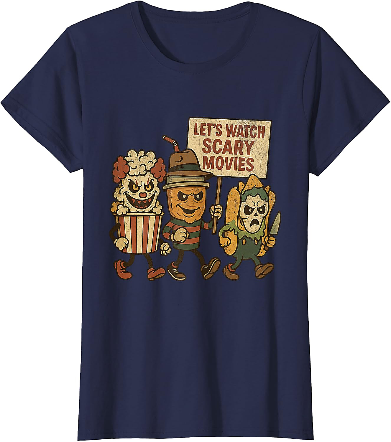 Let's Watch Scary Movies T-Shirt | Funny Horror Fan Tee