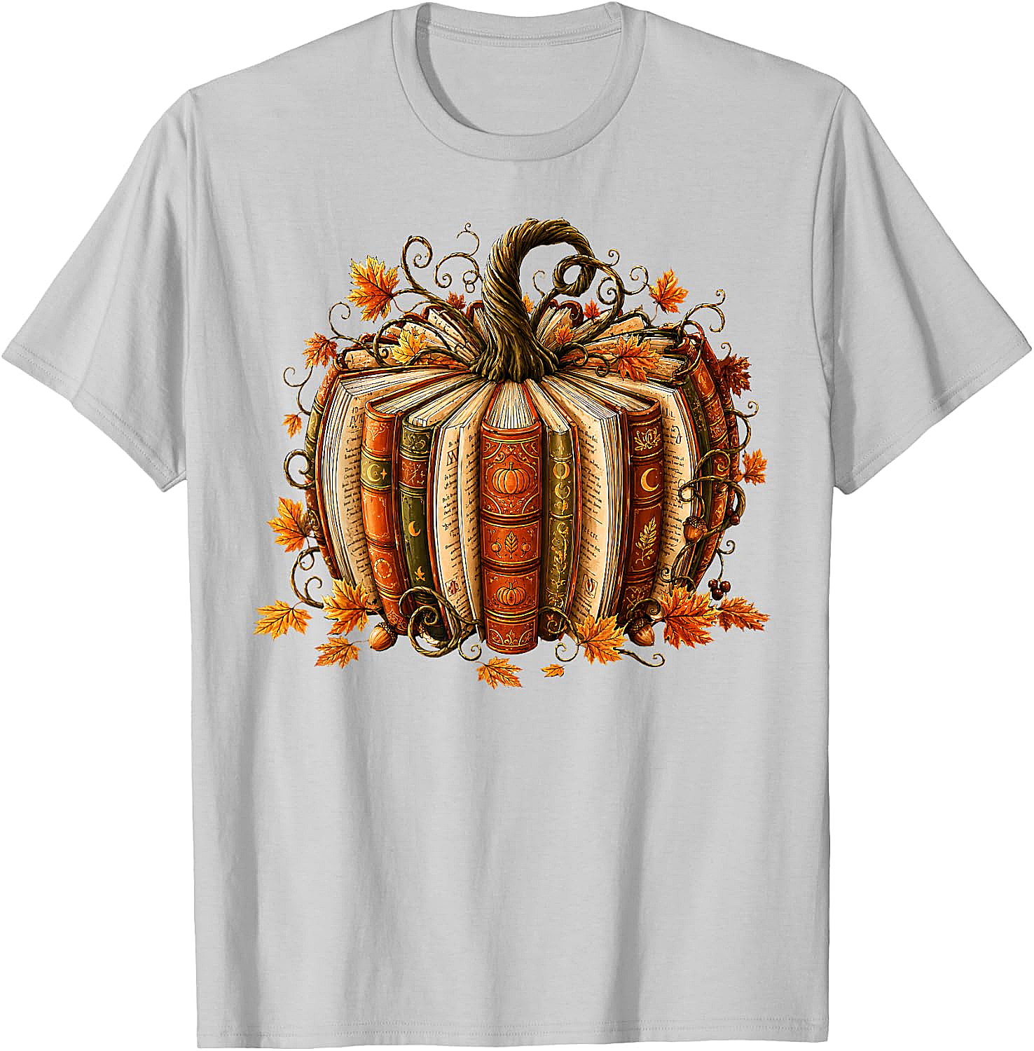  Fall Reading Pumpkin Book Teacher T-Shirt Unisex Tee