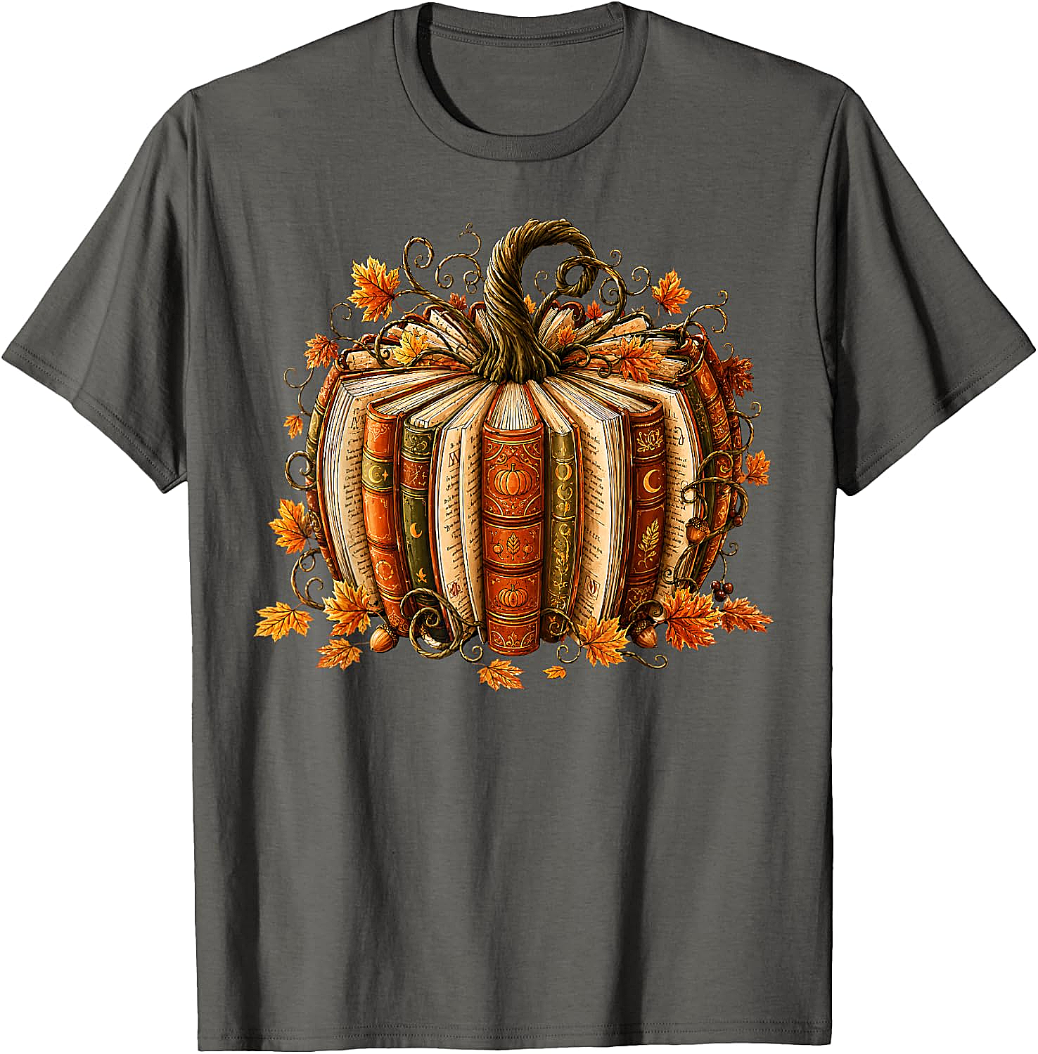  Fall Reading Pumpkin Book Teacher T-Shirt Unisex Tee
