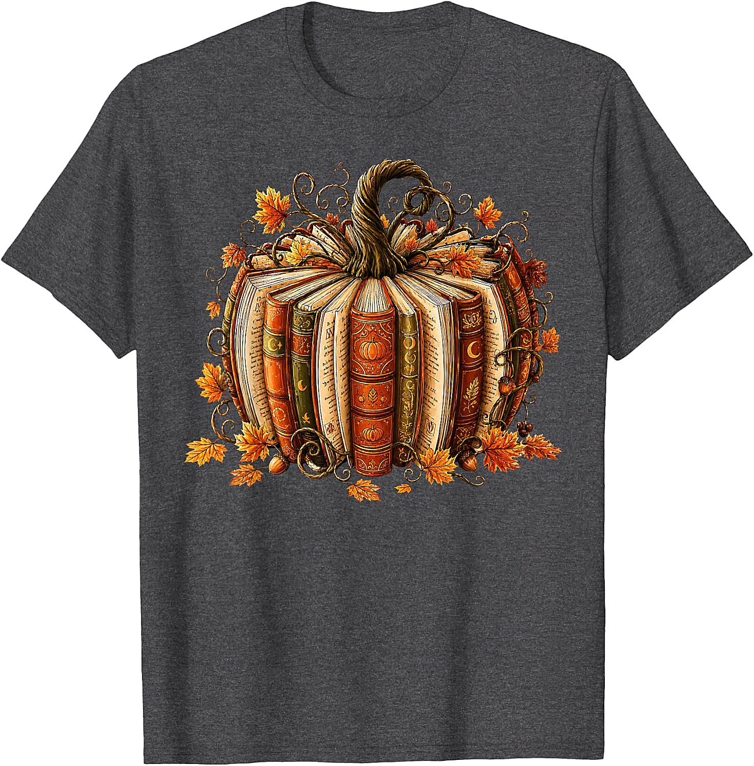  Fall Reading Pumpkin Book Teacher T-Shirt Unisex Tee