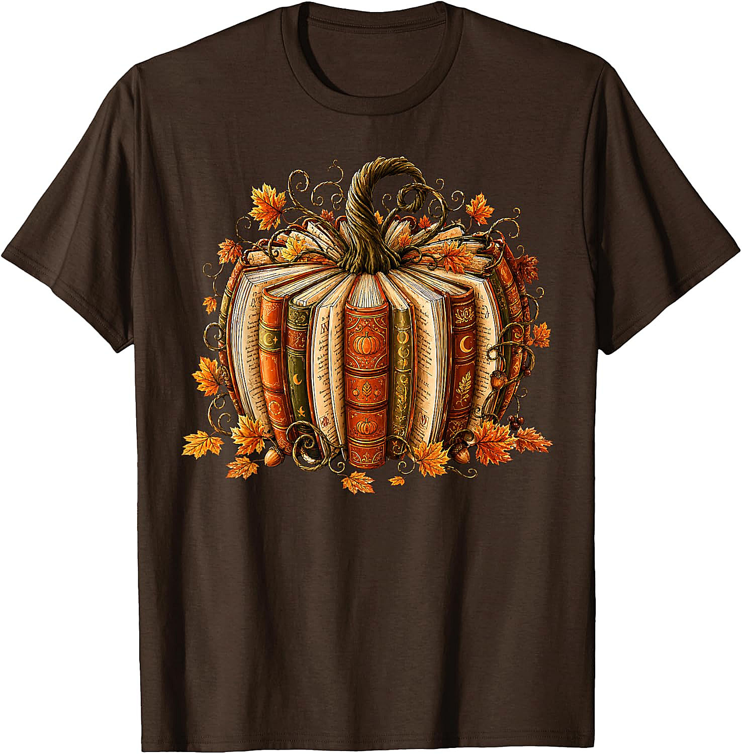  Fall Reading Pumpkin Book Teacher T-Shirt Unisex Tee