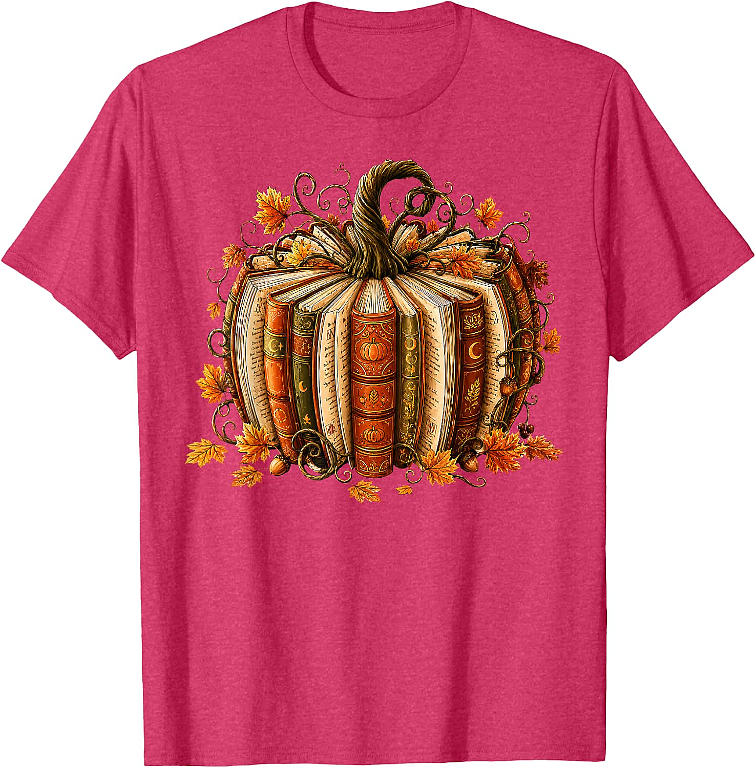 Fall Reading Pumpkin Book Teacher T-Shirt Unisex Tee