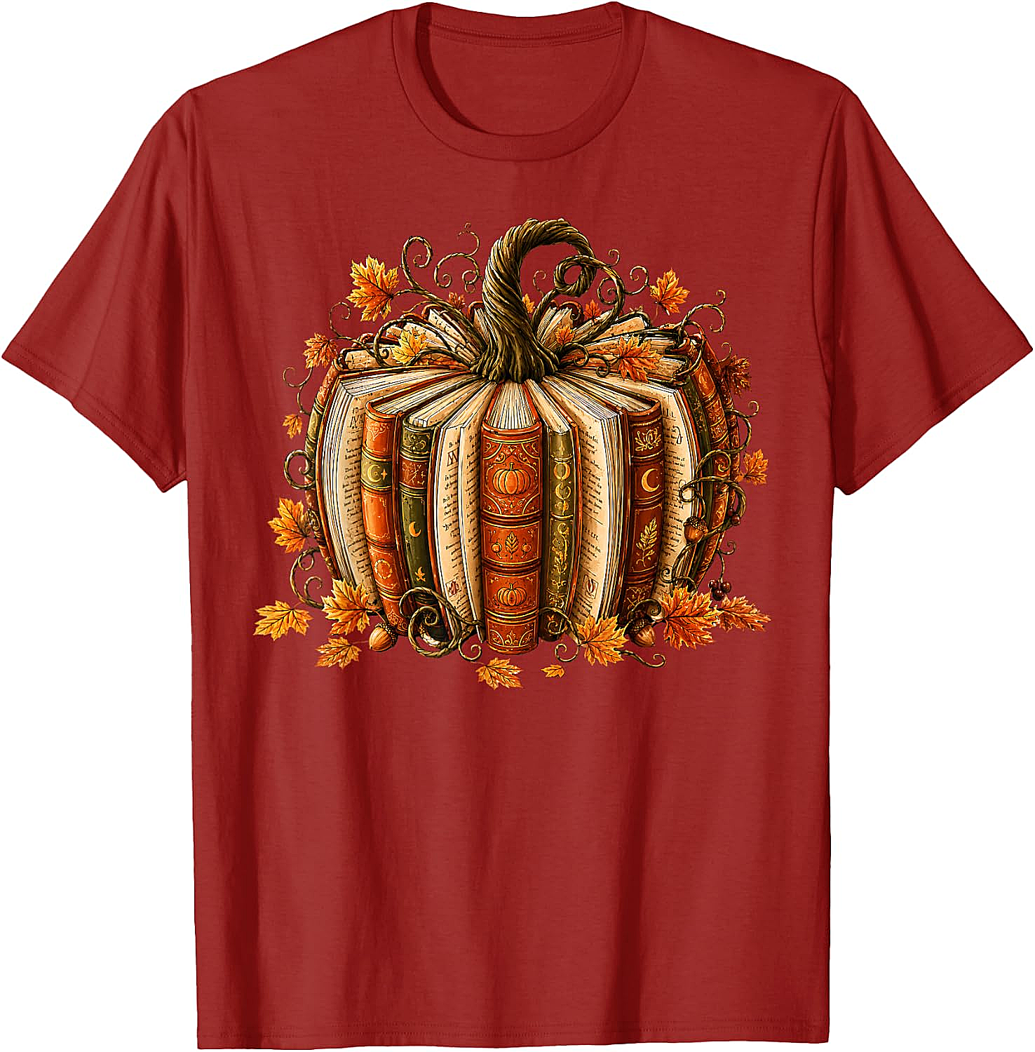  Fall Reading Pumpkin Book Teacher T-Shirt Unisex Tee