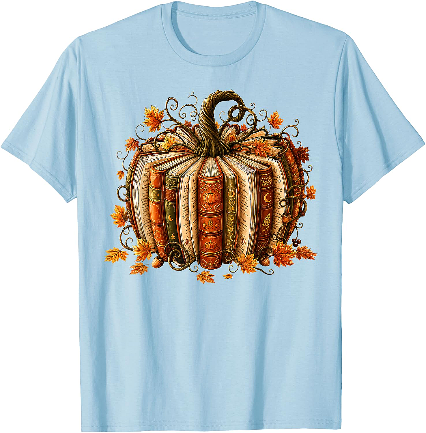  Fall Reading Pumpkin Book Teacher T-Shirt Unisex Tee