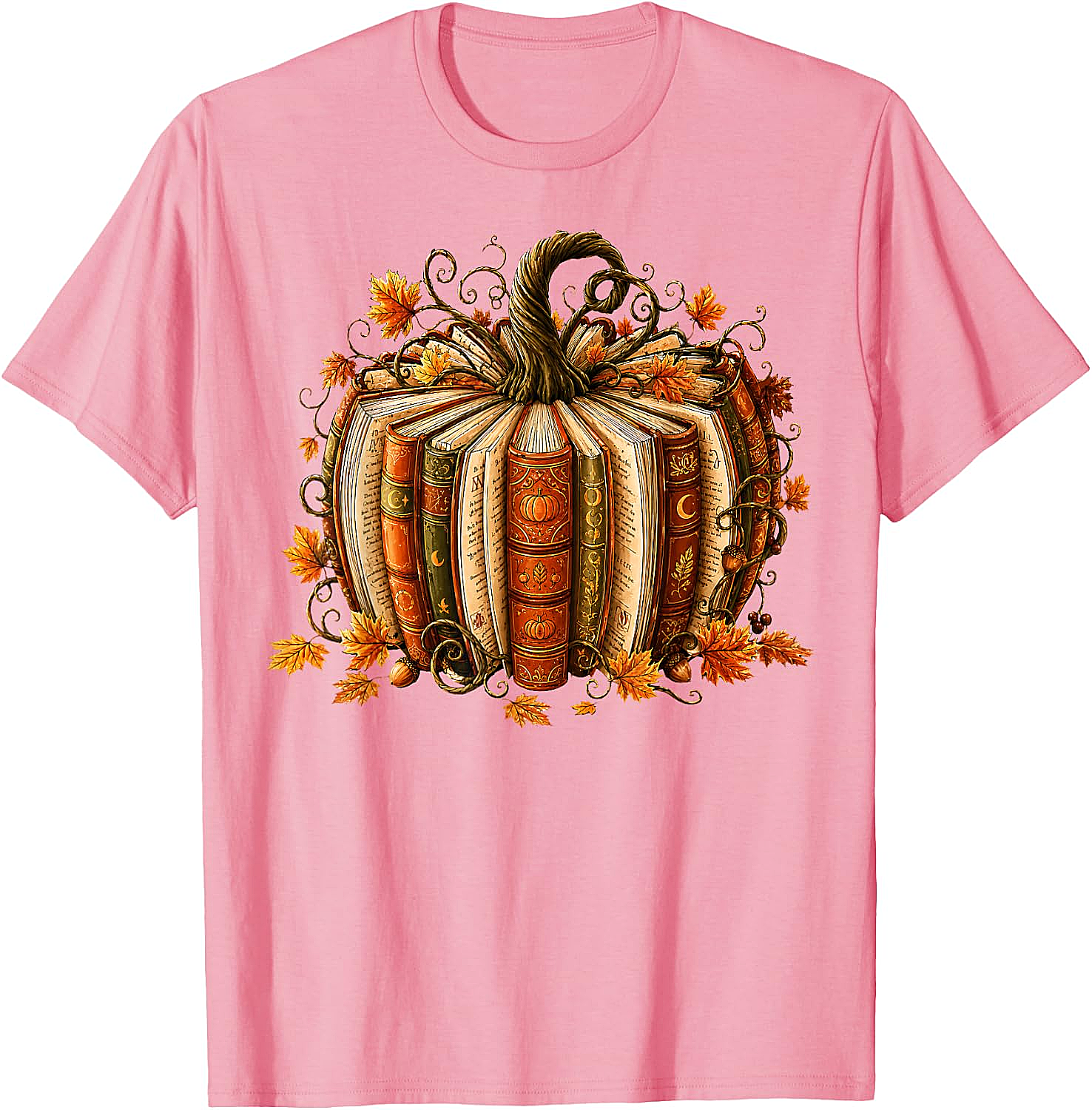 Fall Reading Pumpkin Book Teacher T-Shirt Unisex Tee