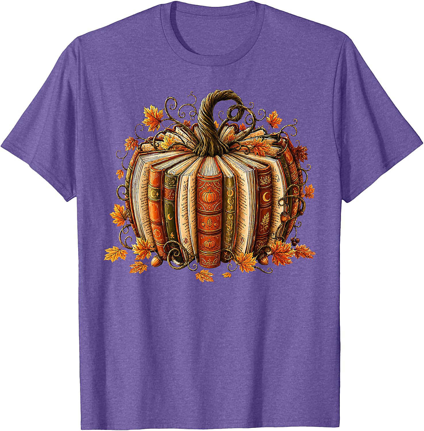  Fall Reading Pumpkin Book Teacher T-Shirt Unisex Tee