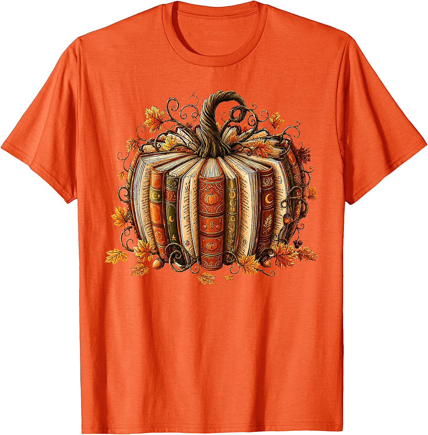 Fall Reading Pumpkin Book Teacher T-Shirt Unisex Tee