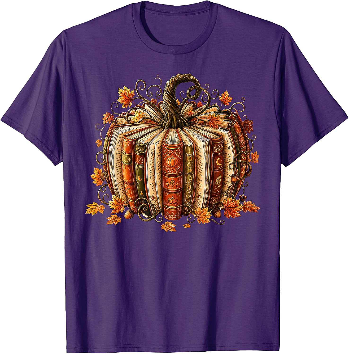  Fall Reading Pumpkin Book Teacher T-Shirt Unisex Tee