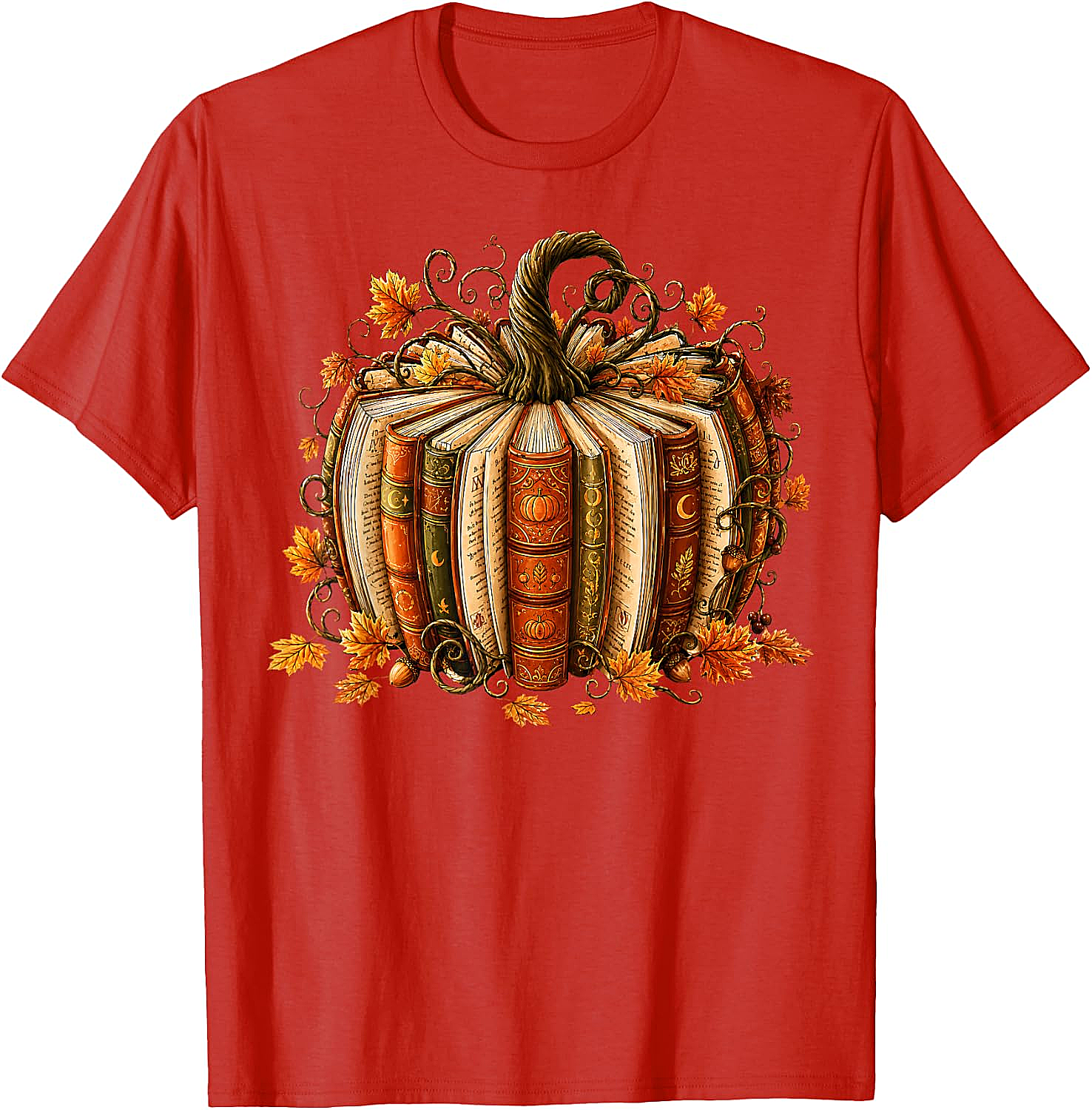  Fall Reading Pumpkin Book Teacher T-Shirt Unisex Tee