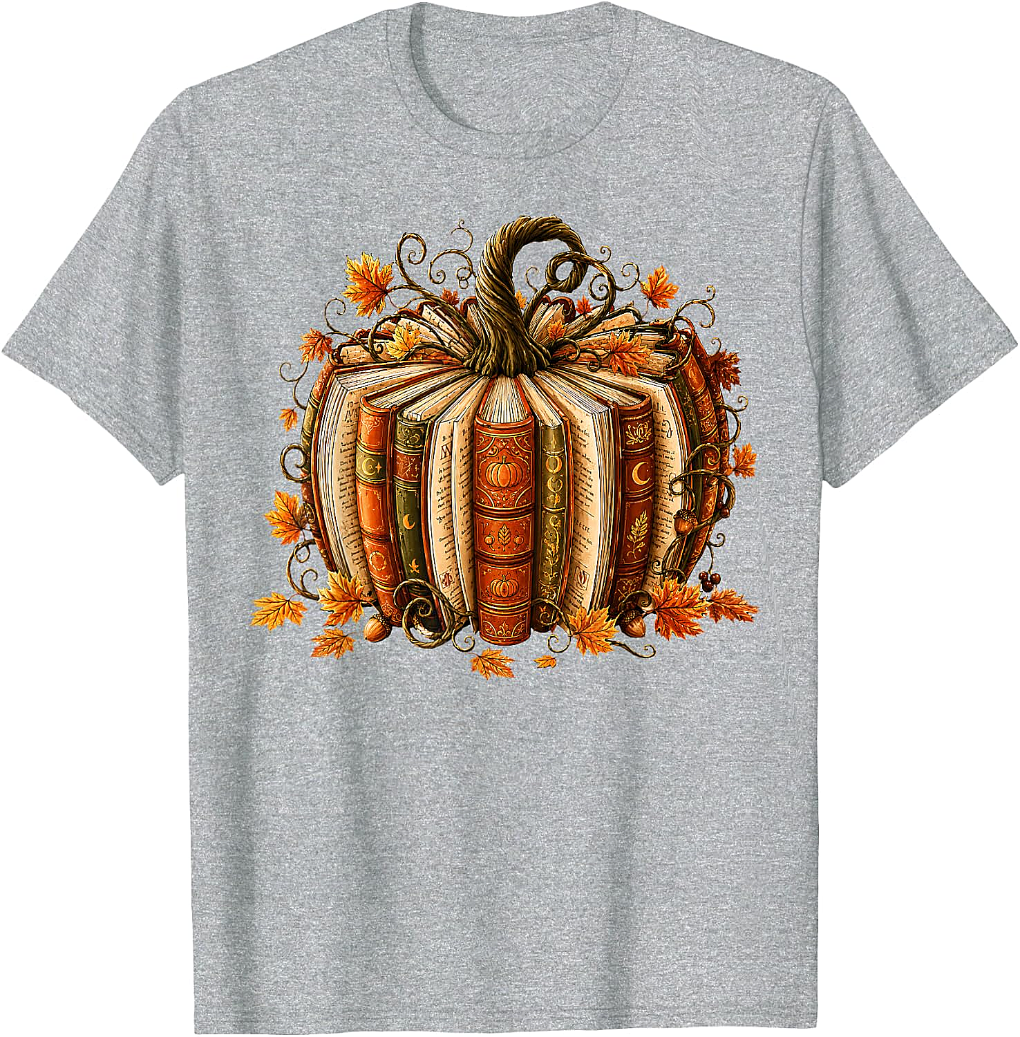  Fall Reading Pumpkin Book Teacher T-Shirt Unisex Tee