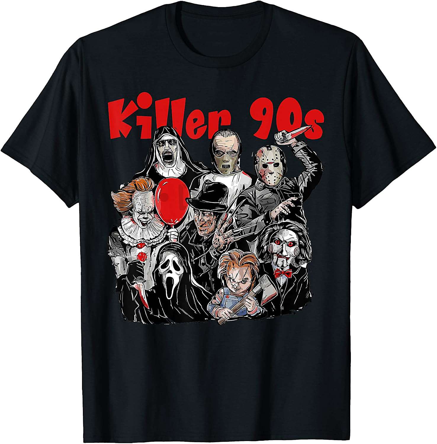 Killer 90s Horror Movie Icons T-Shirt