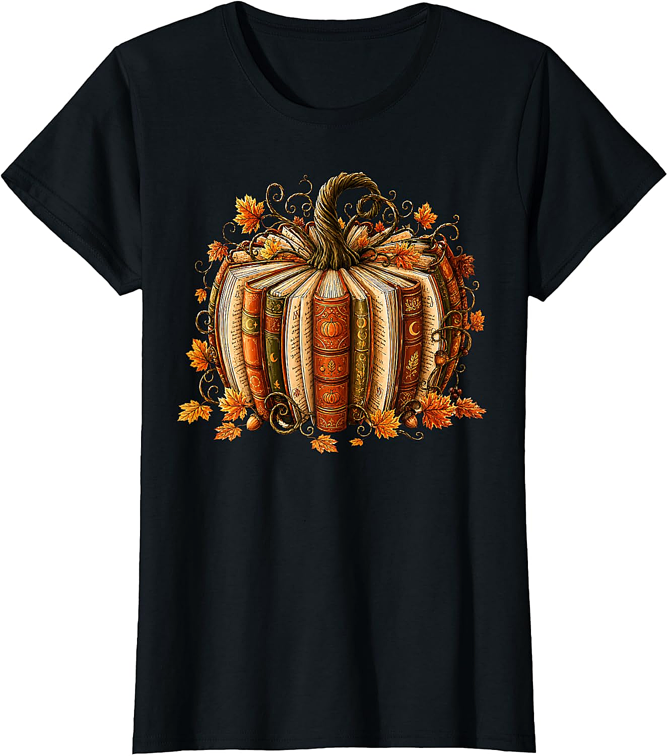  Fall Reading Pumpkin Book Teacher T-Shirt Unisex Tee